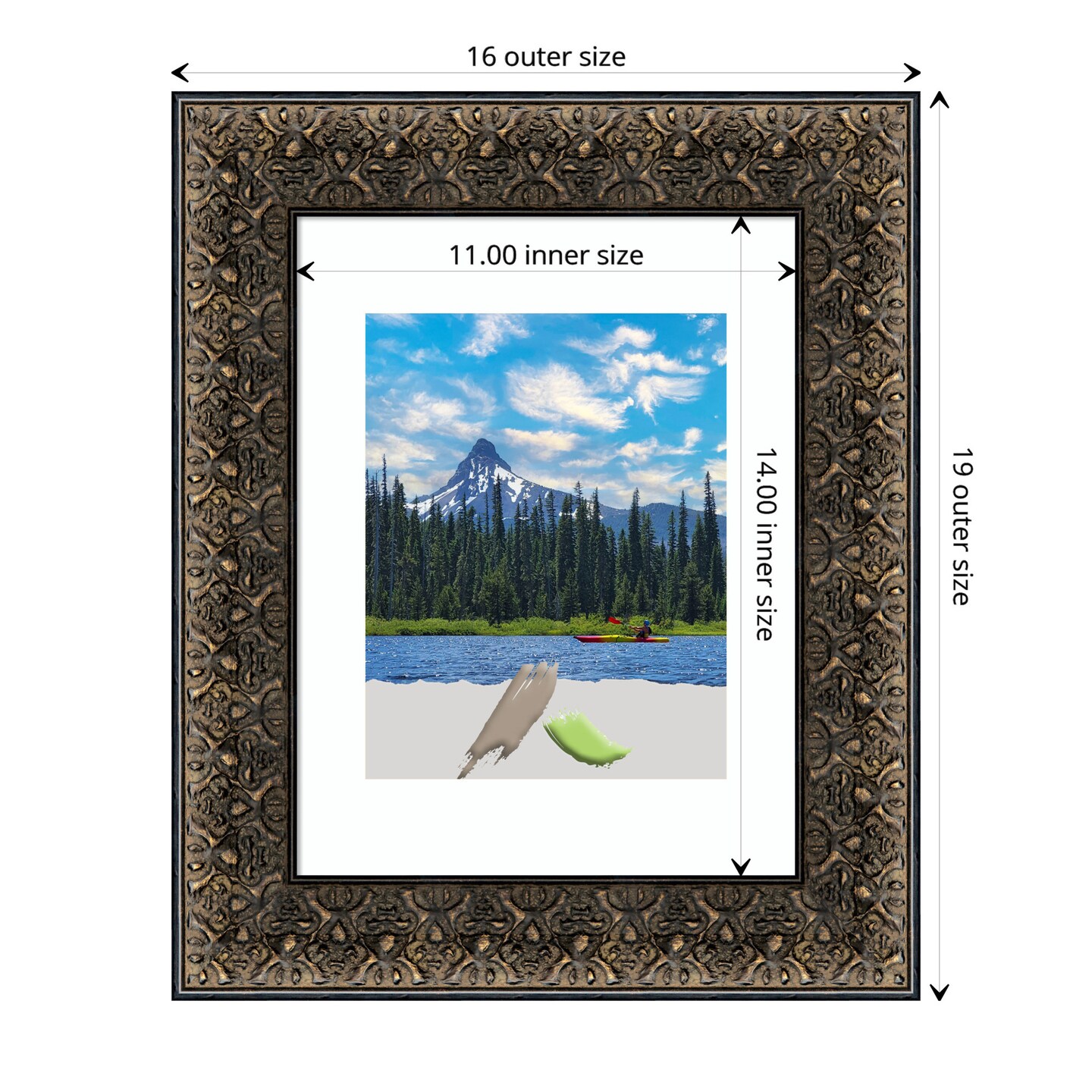 Intaglio Embossed Black Wood Picture Frame, Photo Frame, Art Frame