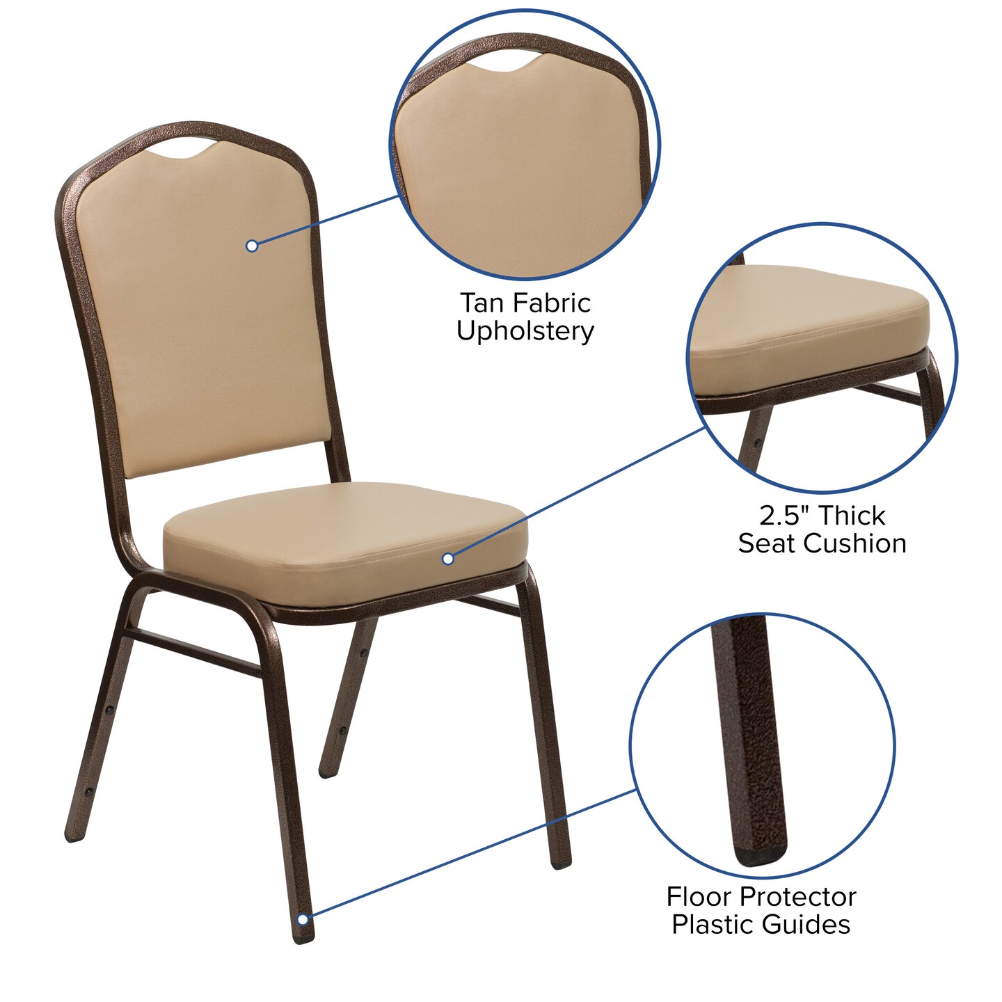 Emma and Oliver Crown Back Stacking Banquet Dining Chair