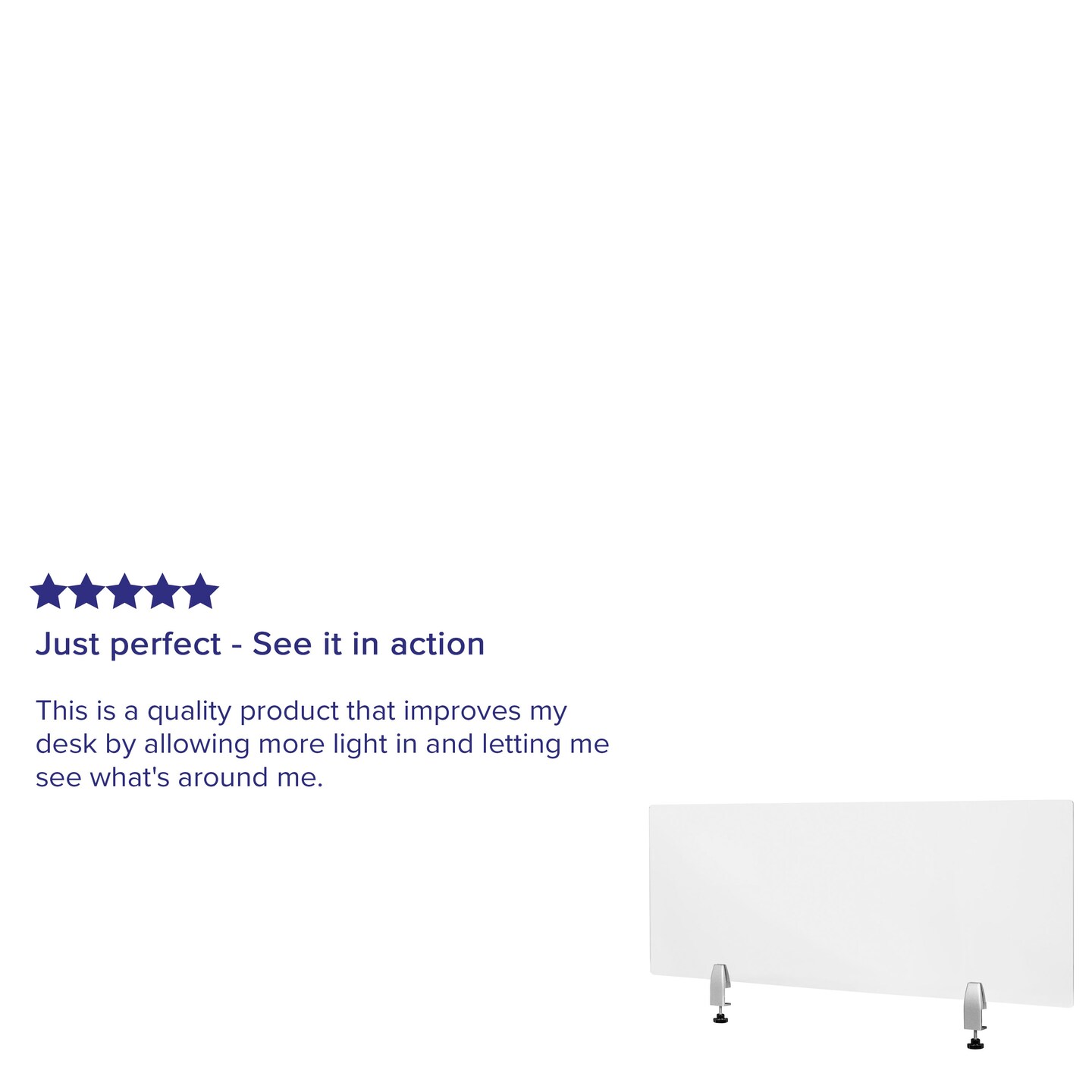 Emma and Oliver Clear Acrylic Desk Partition (Hardware Included)