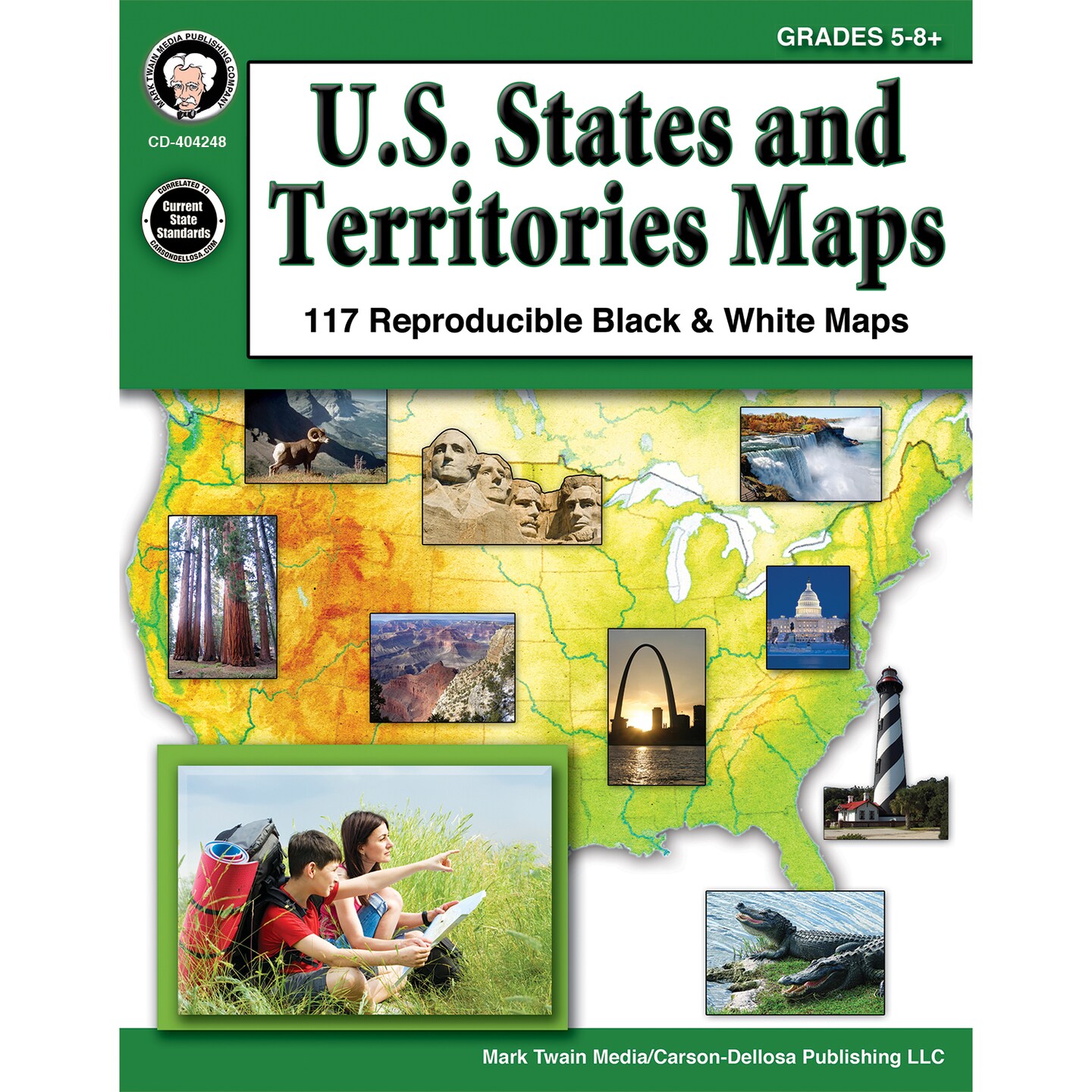 Mark Twain - U.S. States and Territories Maps, Grades 5 - 8