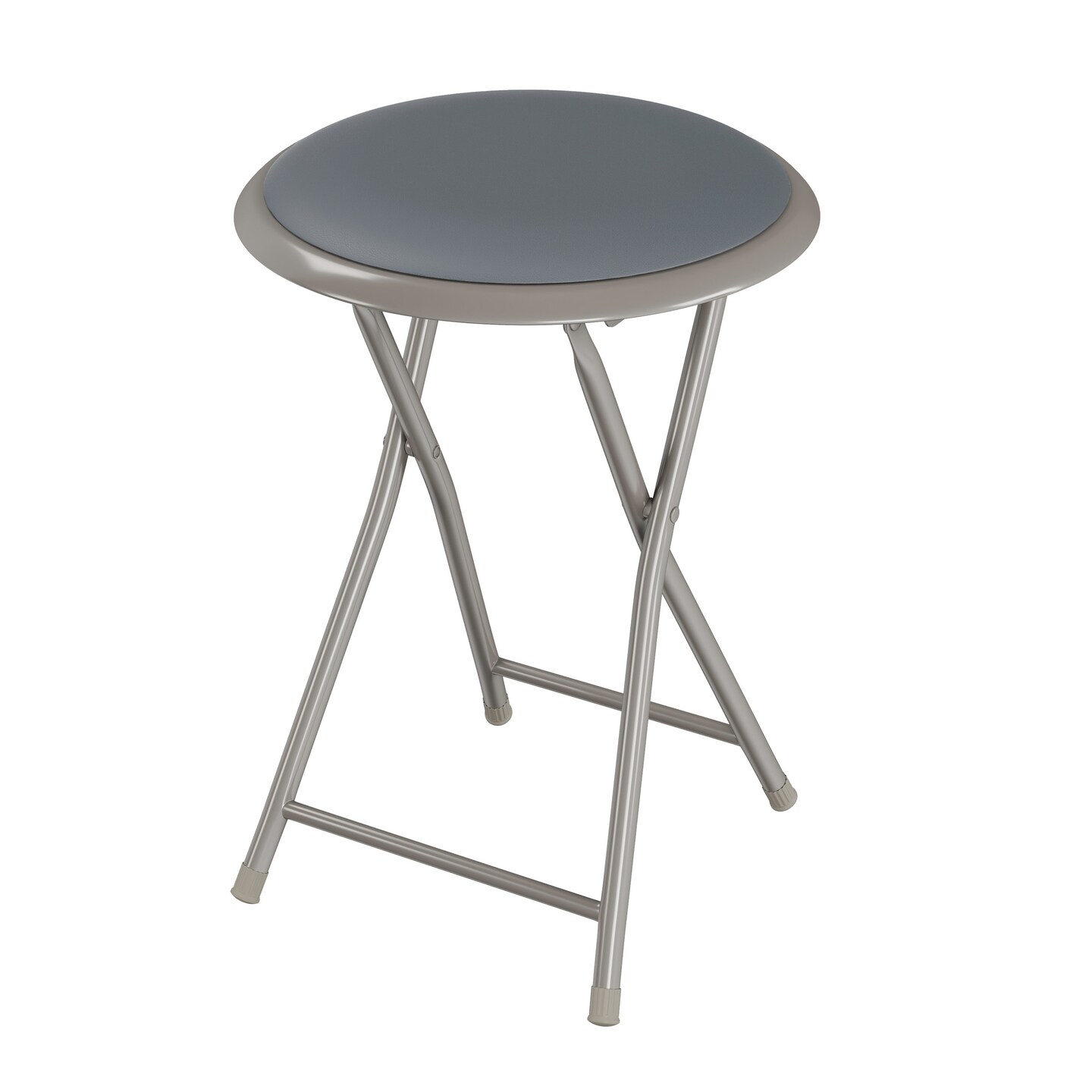 Portable 18 Inch Folding Padded Stool 300 Pound Capacity Indoor Use Multiple Colors
