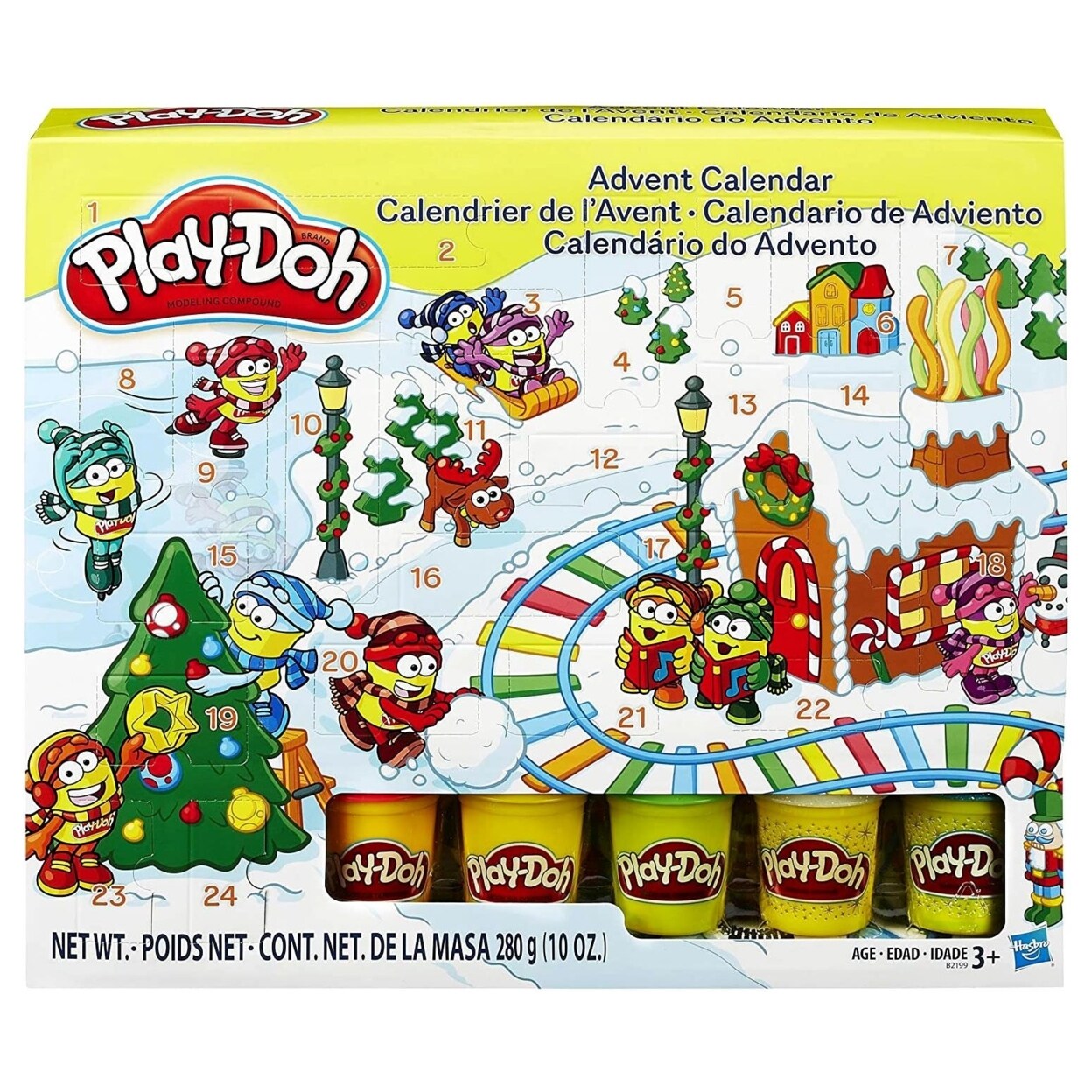 Play-Doh Christmas Advent Calendar 5Ct Cans Holiday Modeling Toy Winter