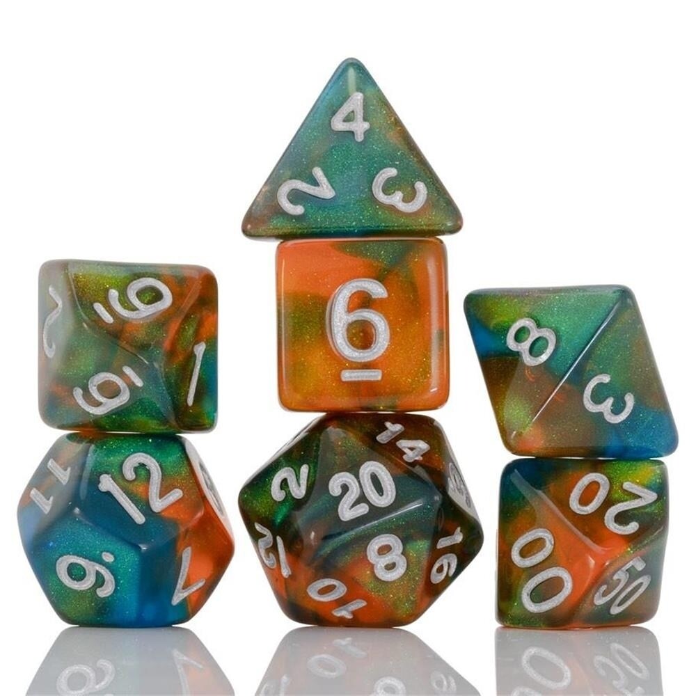 Sirius Dice   Persimmon Punch 7ct Set Polyhedral Roleplaying Accessory