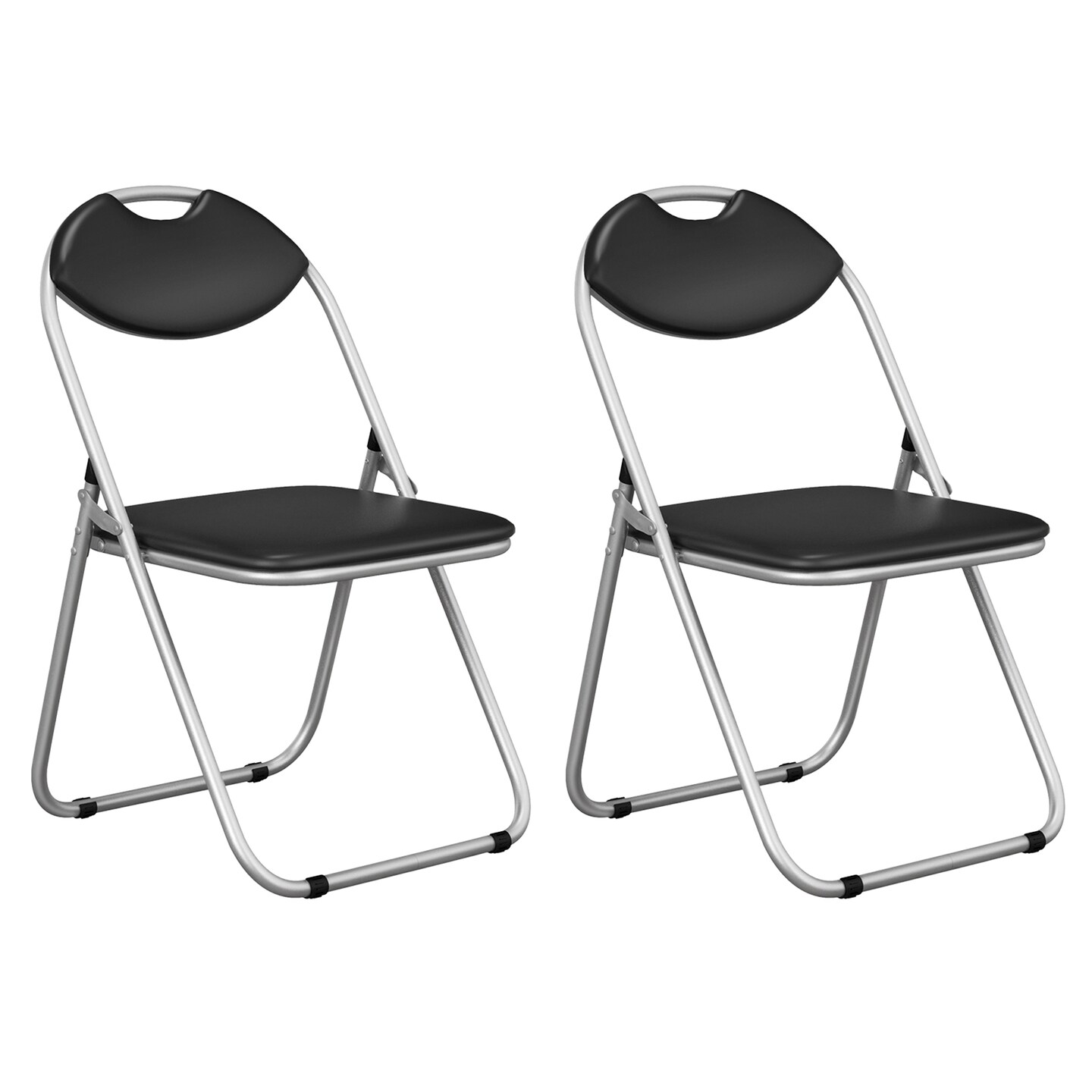 Costway 2/4 PCS U Shape Folding Chairs Furniture Home Outdoor Picnic Portable Black