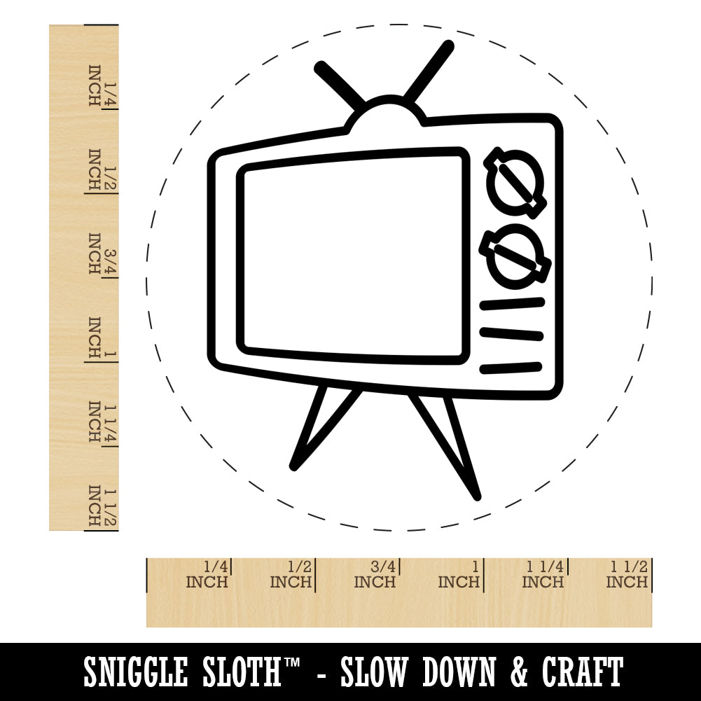 Retro TV Television Self Inking Rubber Stamp for Stamping Crafting Planners