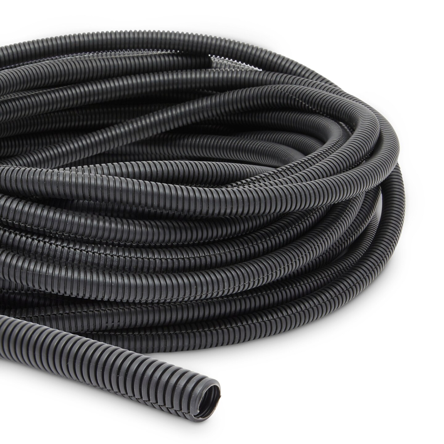 1/2 Inch Split Wire Loom Tubing, Automotive Conduit Protector (Black, 49.3 Ft)