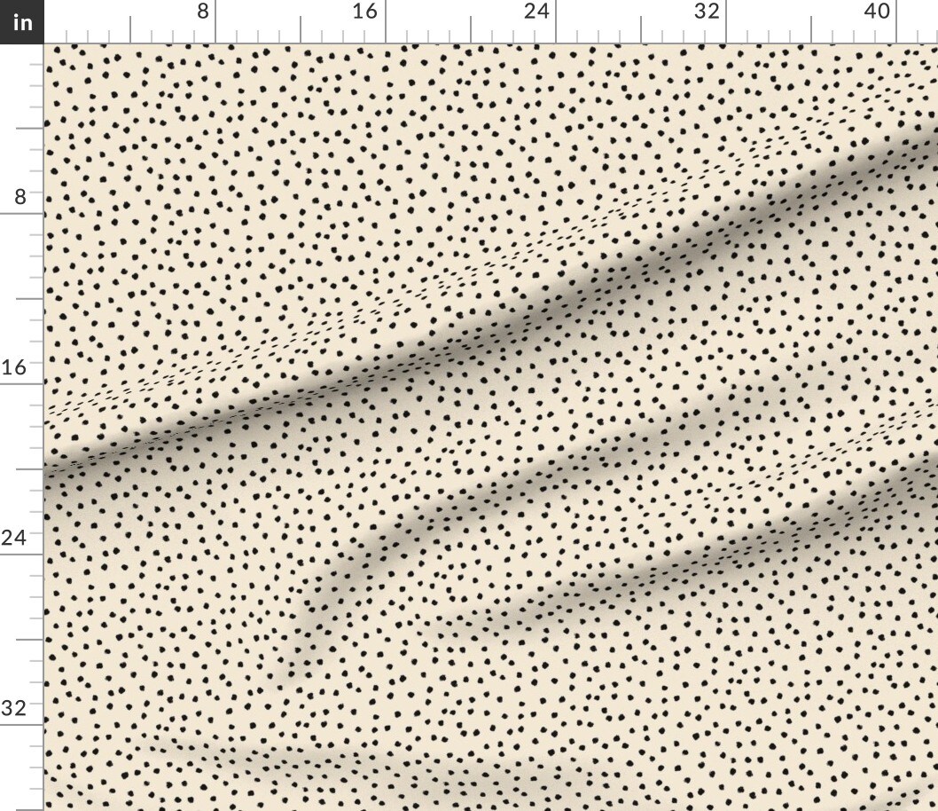 Modern Polka Dot Polkadots Minimalist Mod Paint Daubs Abstract Black Beige Custom Printed Fabric by Spoonflower Various Fabrics by the Yard or Fat Quarter
