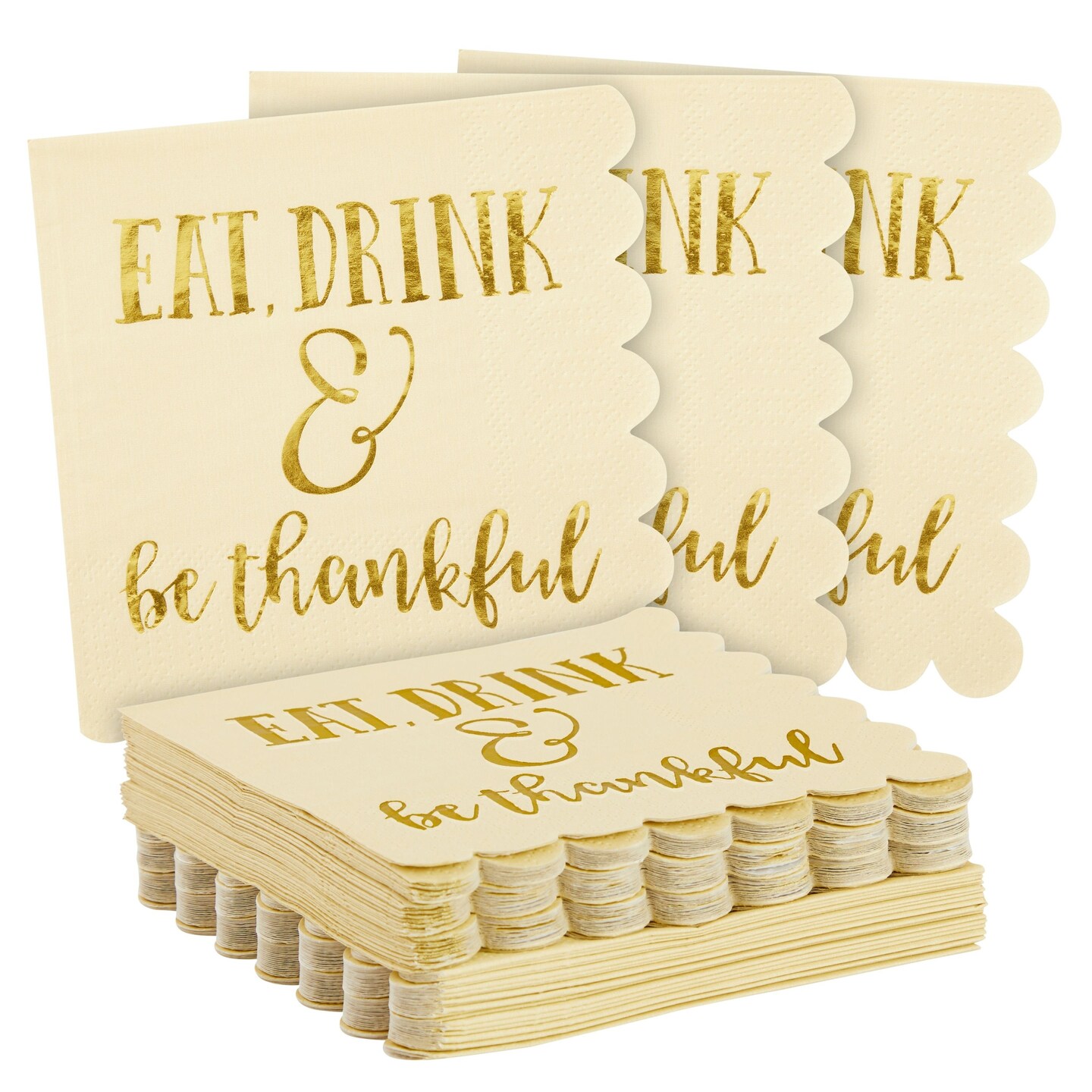 50 Pack Thanksgiving Cocktail Napkins Party Supplies Table Decorations, Eat Drink and Be