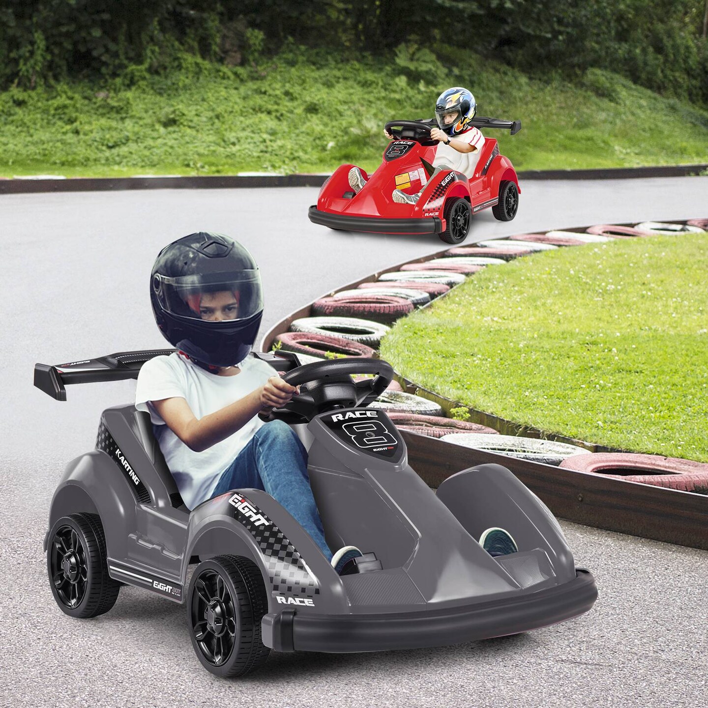 Electric Ride-On Go-Cart with Remote Control and Safety Belt