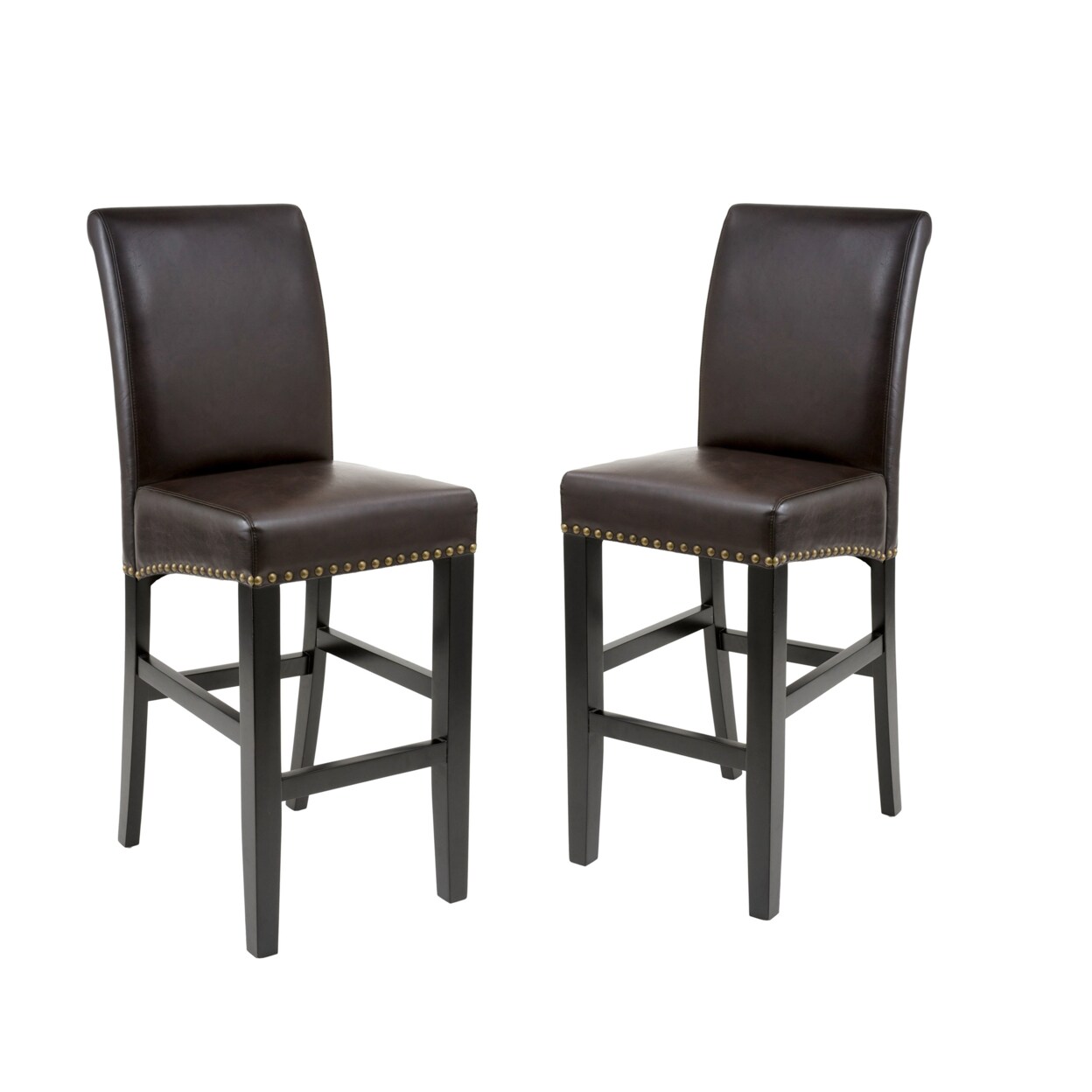 GDF Studio Clifton 30Inch Brown Leather Bar Stool (Set of 2) Michaels