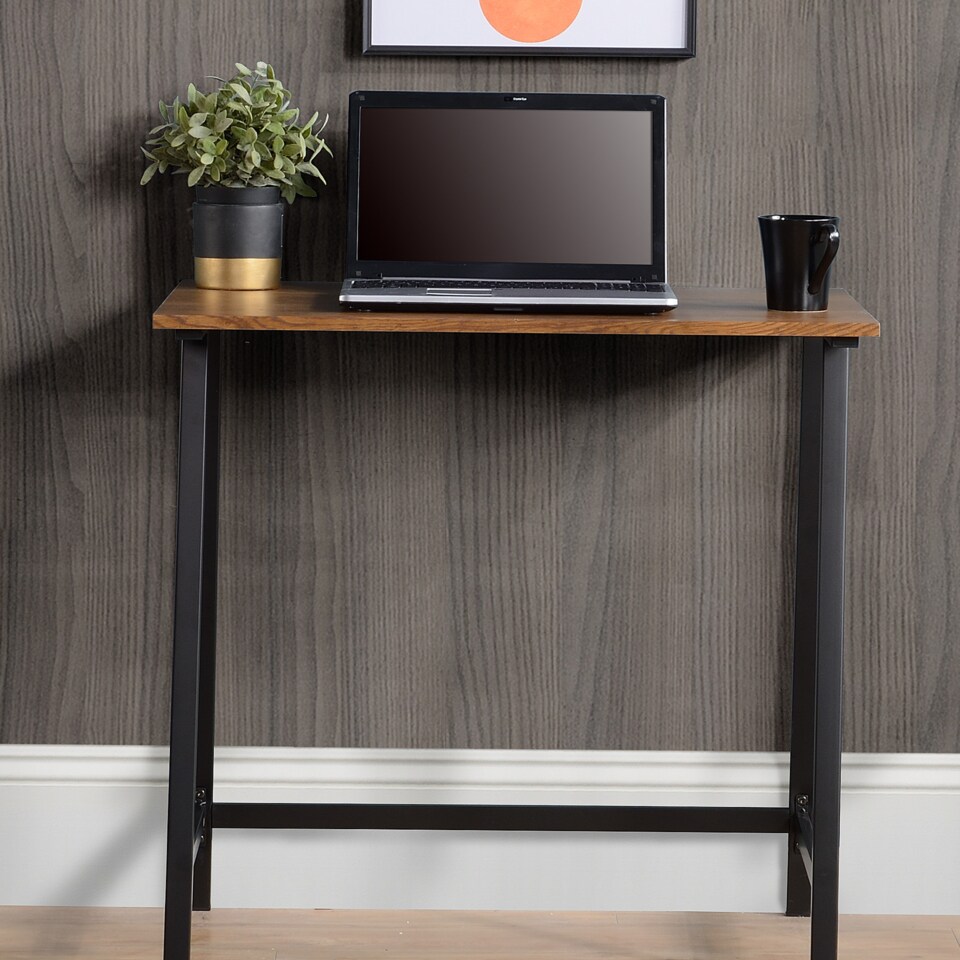 Legacy Home Furnishing Dark Oak Writing Desk with Hutch, Black