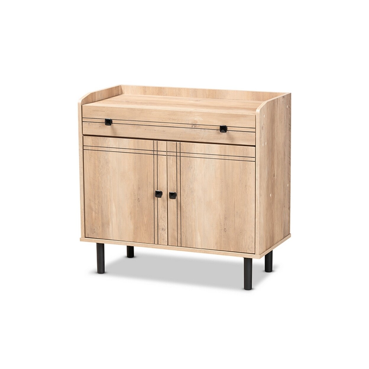 Baxton Studio Patterson Modern and Contemporary Oak Brown Finished Wood 2-Door Kitchen Storage Cabinet