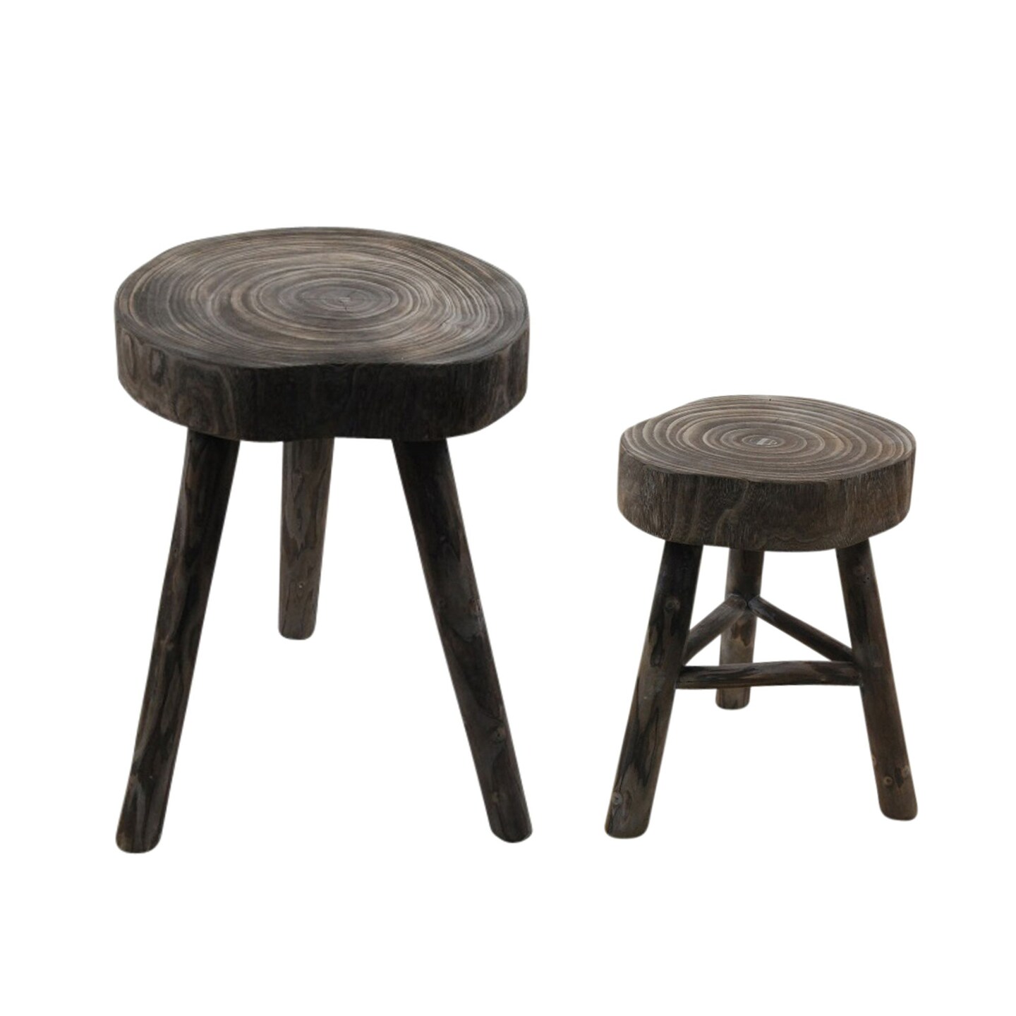 Kingston Living 16&#x22; Gray 3-Legs Wooden Accent Stool
