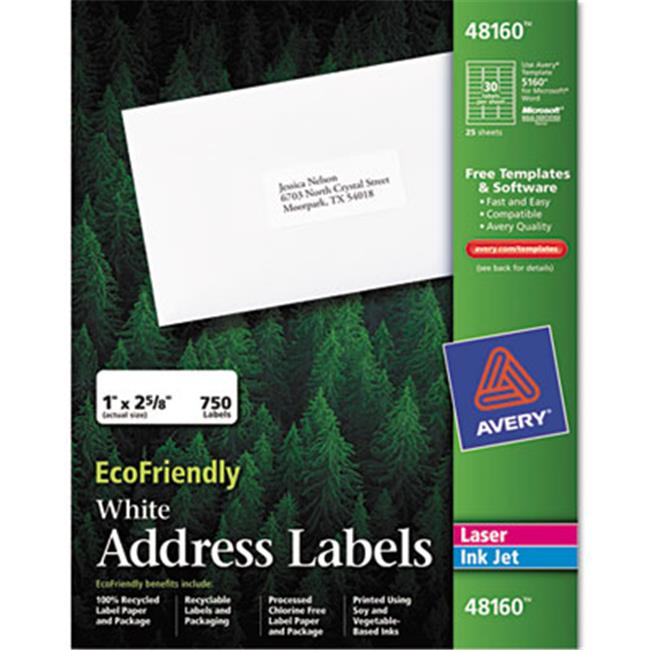 Avery AVE-48160 EcoFriendly Labels- 1 x 2.63- White- 750-Pack | Michaels