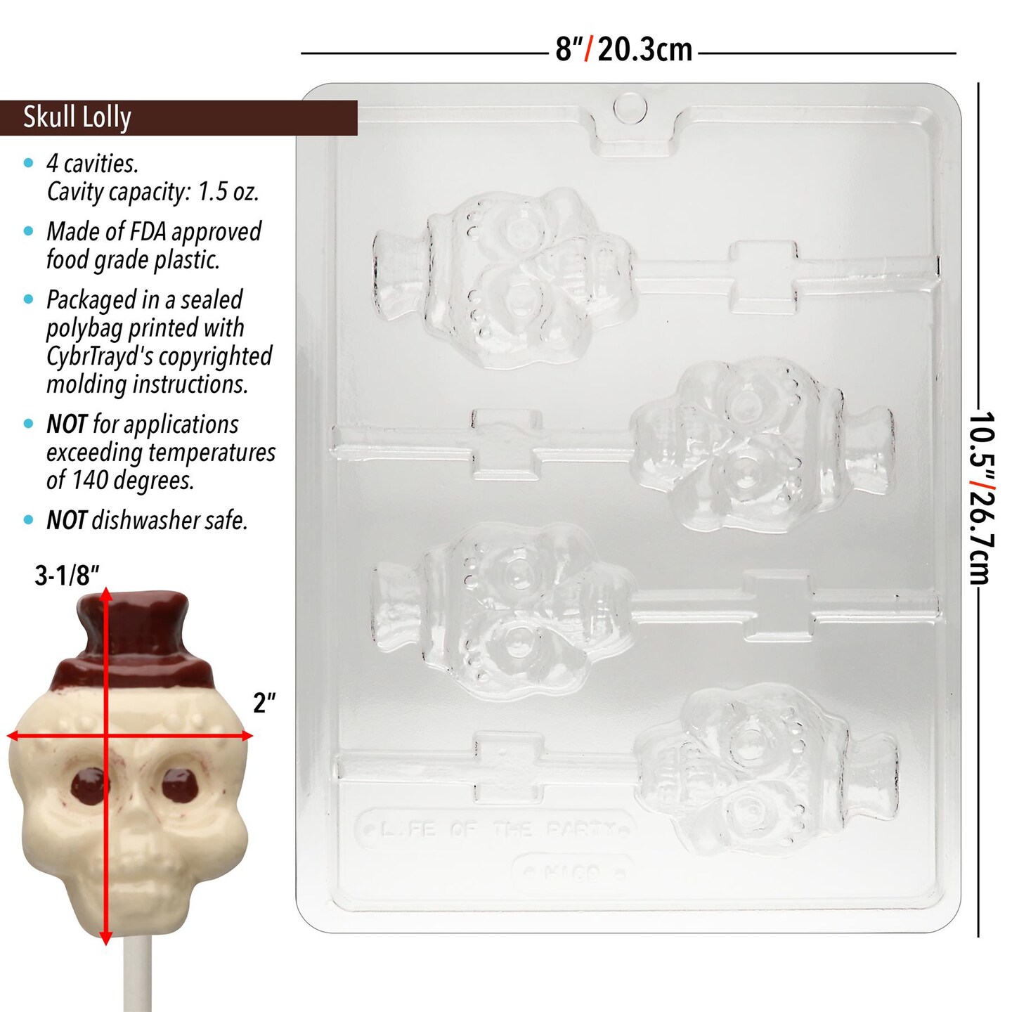 Chocolate Mold Skull Lolly