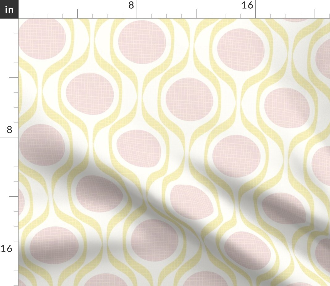 Mod Floral Retro Pink Yellow Cheerful Playful Delicate Romantic Custom Printed Fabric by Spoonflower Various Fabrics by the Yard or Fat Quarter