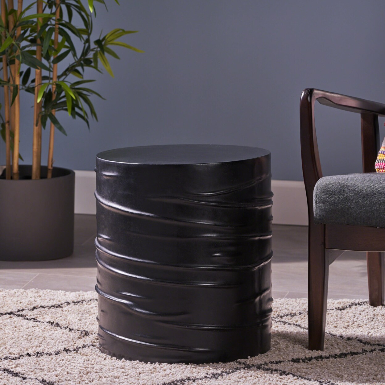 GDFStudio Brianna Indoor 16-inch Light-Weight Concrete Side Table