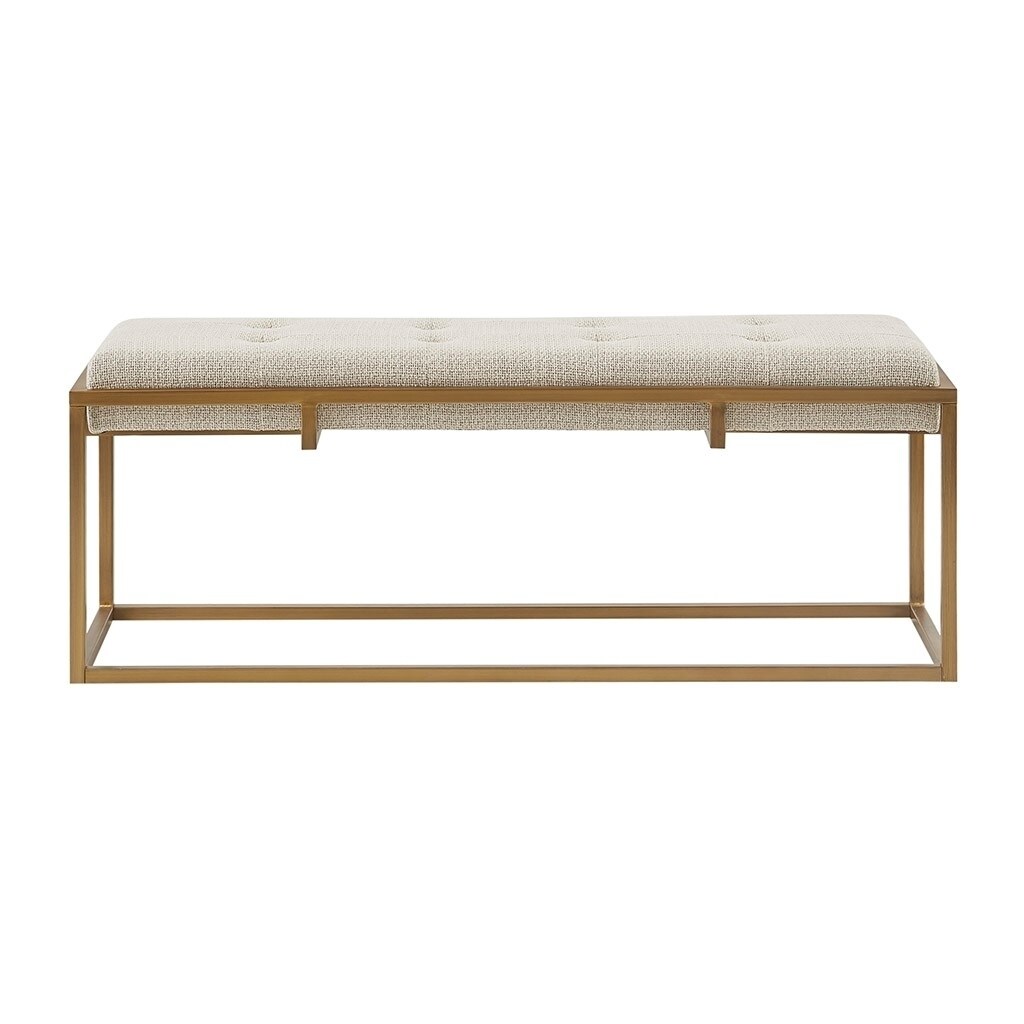 Gracie Mills Ronnie Button-Tufted Upholstered Metal Base Accent Bench - Grace-13787