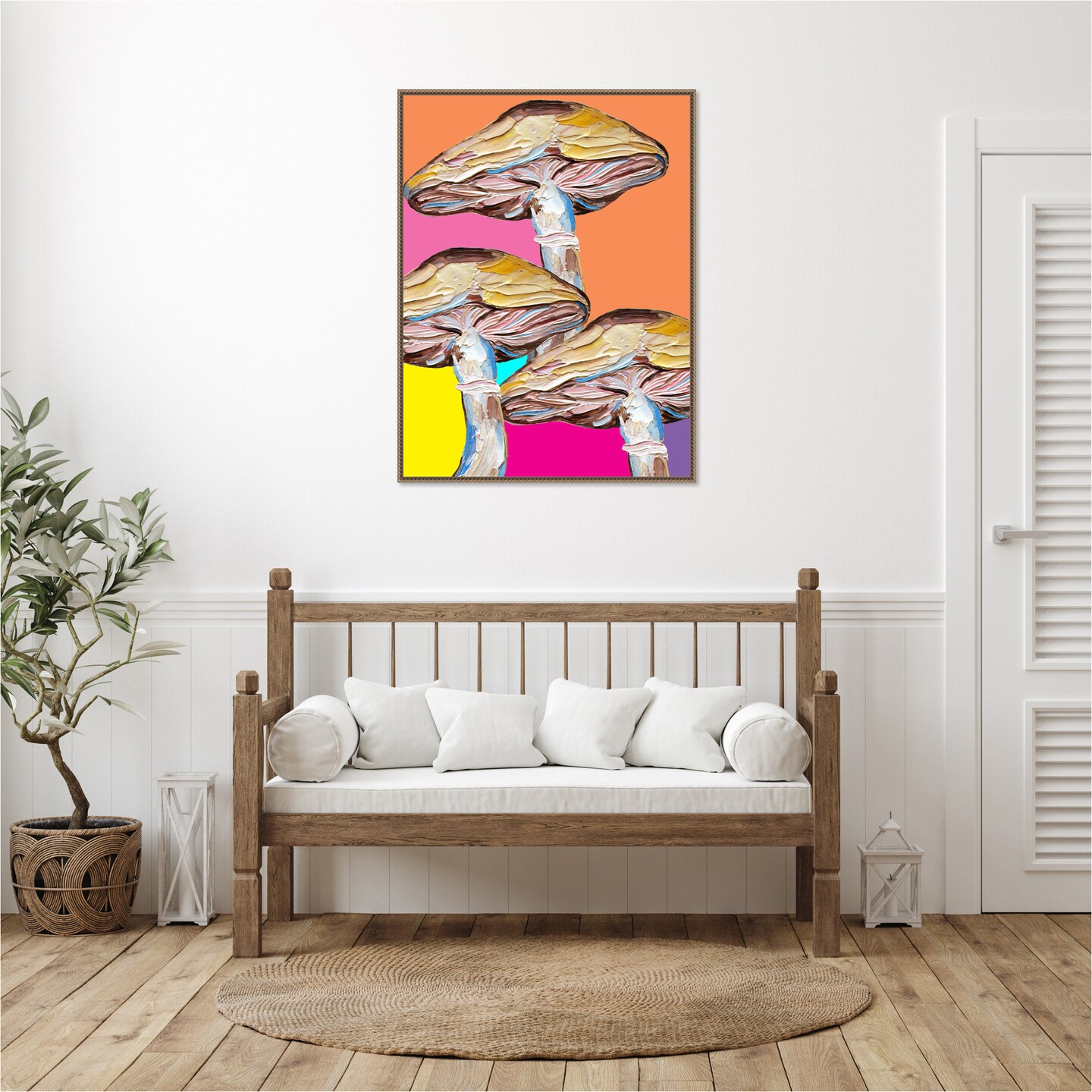 Psychedelic Mushrooms by Alice Straker Framed Canvas Wall Art