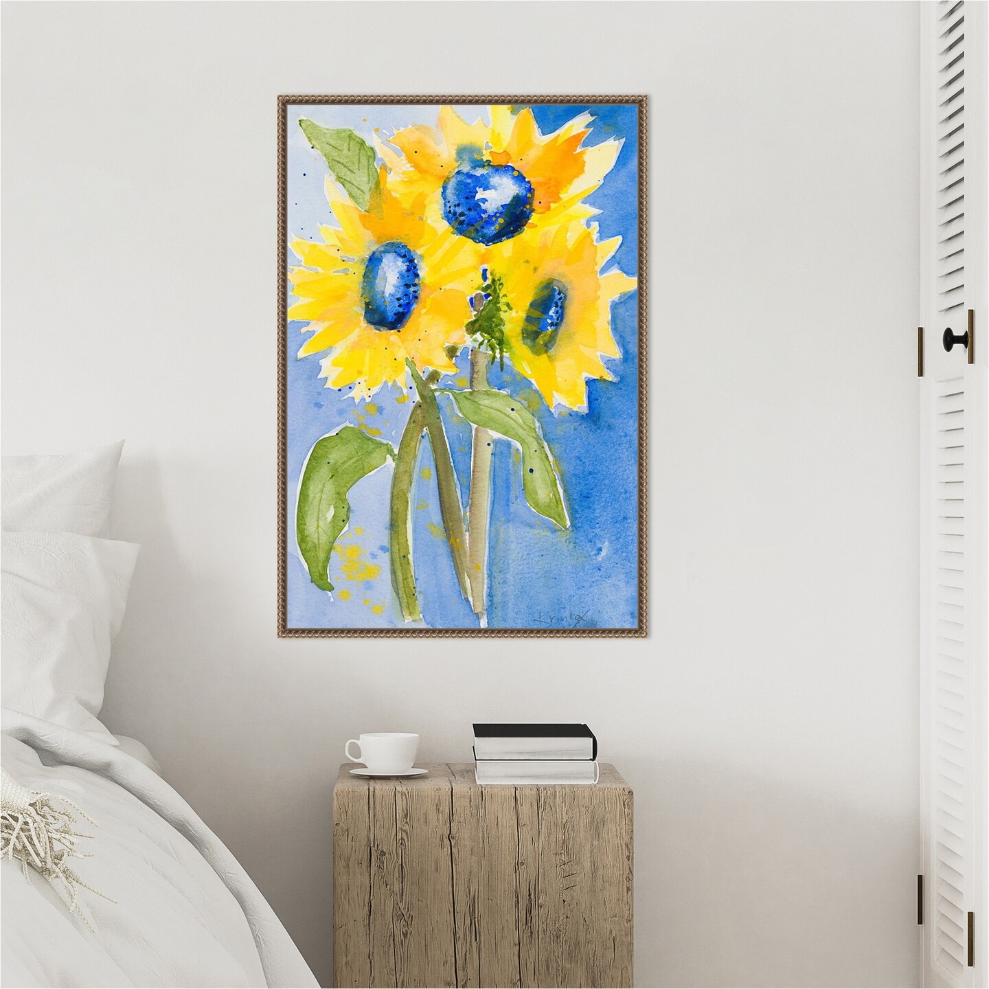 Sunflowers by Krinlox Framed Canvas Wall Art