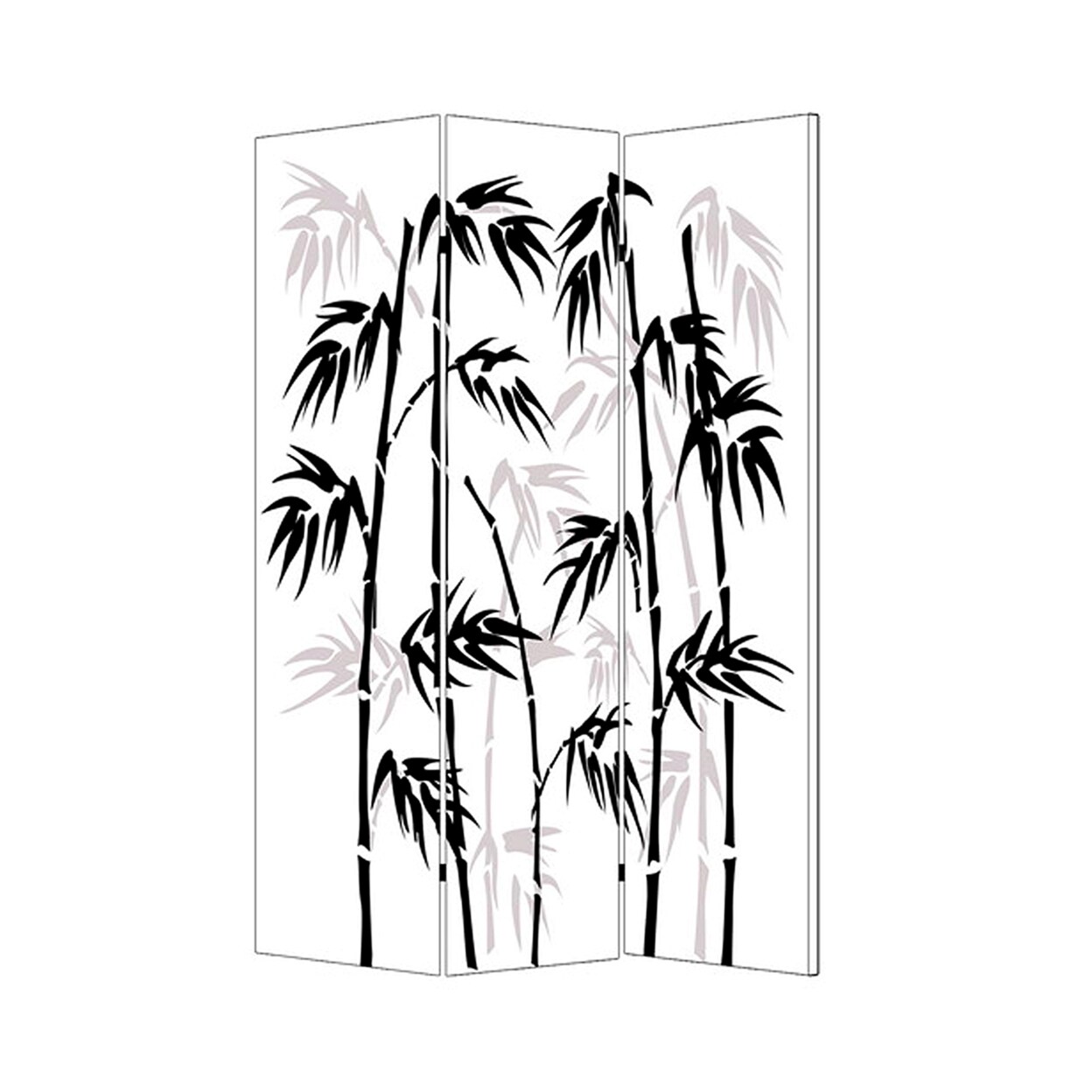 Screen Gems Contemporary Lightweight 3 Panel Bamboo Leaf Screen Room Divider With Two Different Finishes