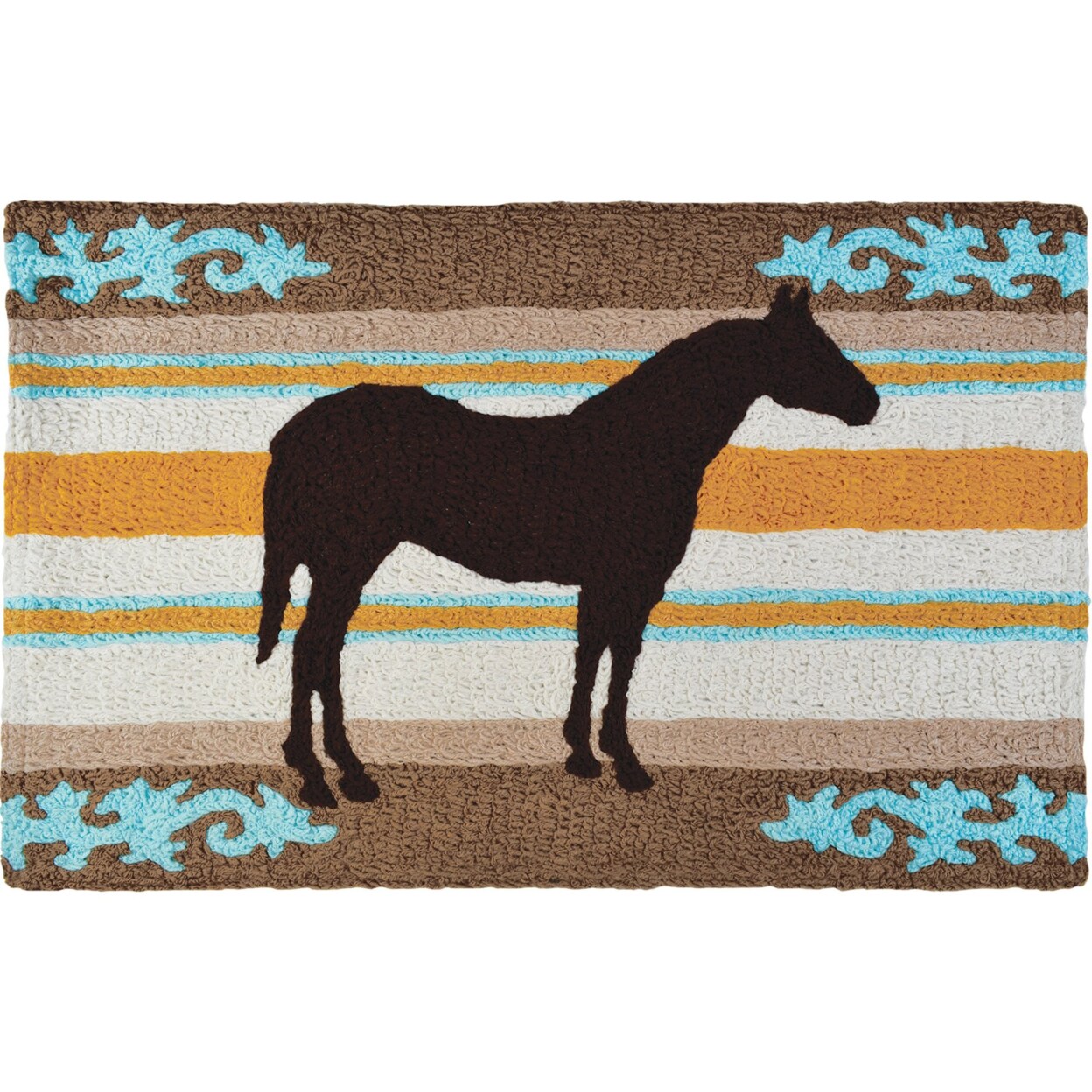 Jellybean Home Decorative Indoor Accent Rug Western Horse  - 20&#x22; X 30&#x22;
