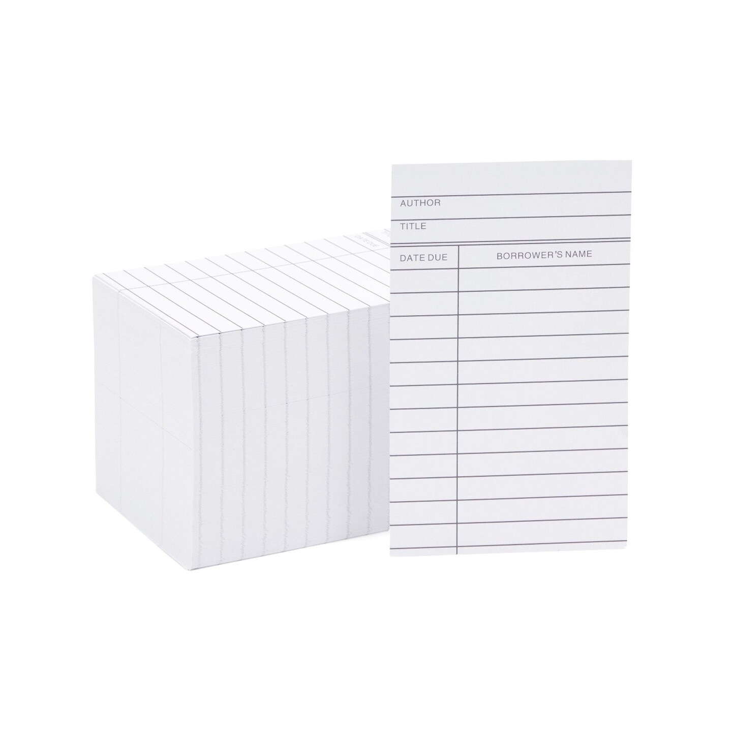 250-Pack Blank Library Cards for School Book Checkouts, CDs, DVDs, Vinyl Records, Classroom Supplies, Record Keeping, Tracking, Organizing, Storage, Vintage-Style, White (3x5 in)