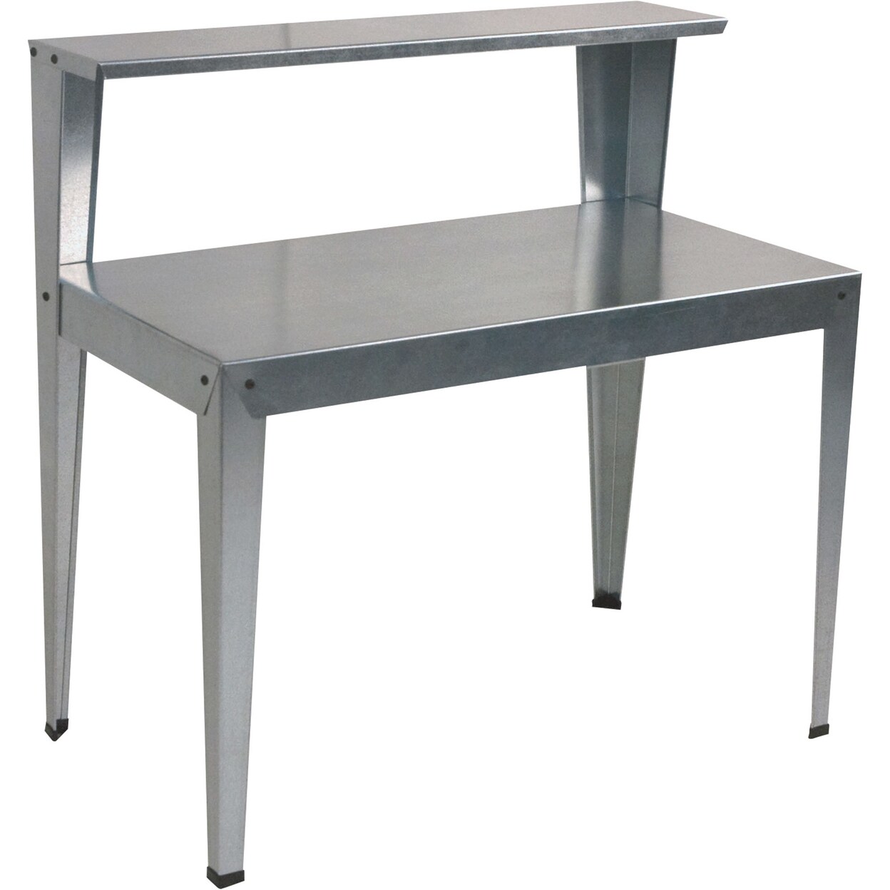 Poly-Tex Heavy-Duty Galvanized Steel 2-Tier Work Utility Bench - Silver