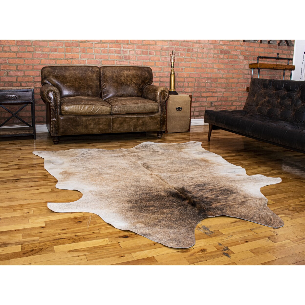natural KOBE COWHIDE RUG Aprox  6&#x27;X7&#x27; LIGHT BRINDLE