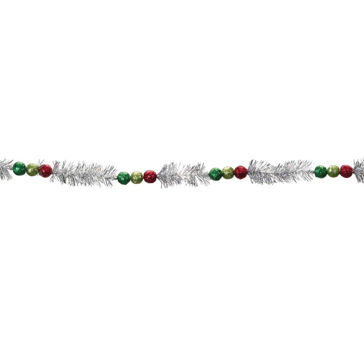 Melrose Beaded Tinsel Christmas Garlands - 5.5' x 1.5" - Unlit - Set of 6