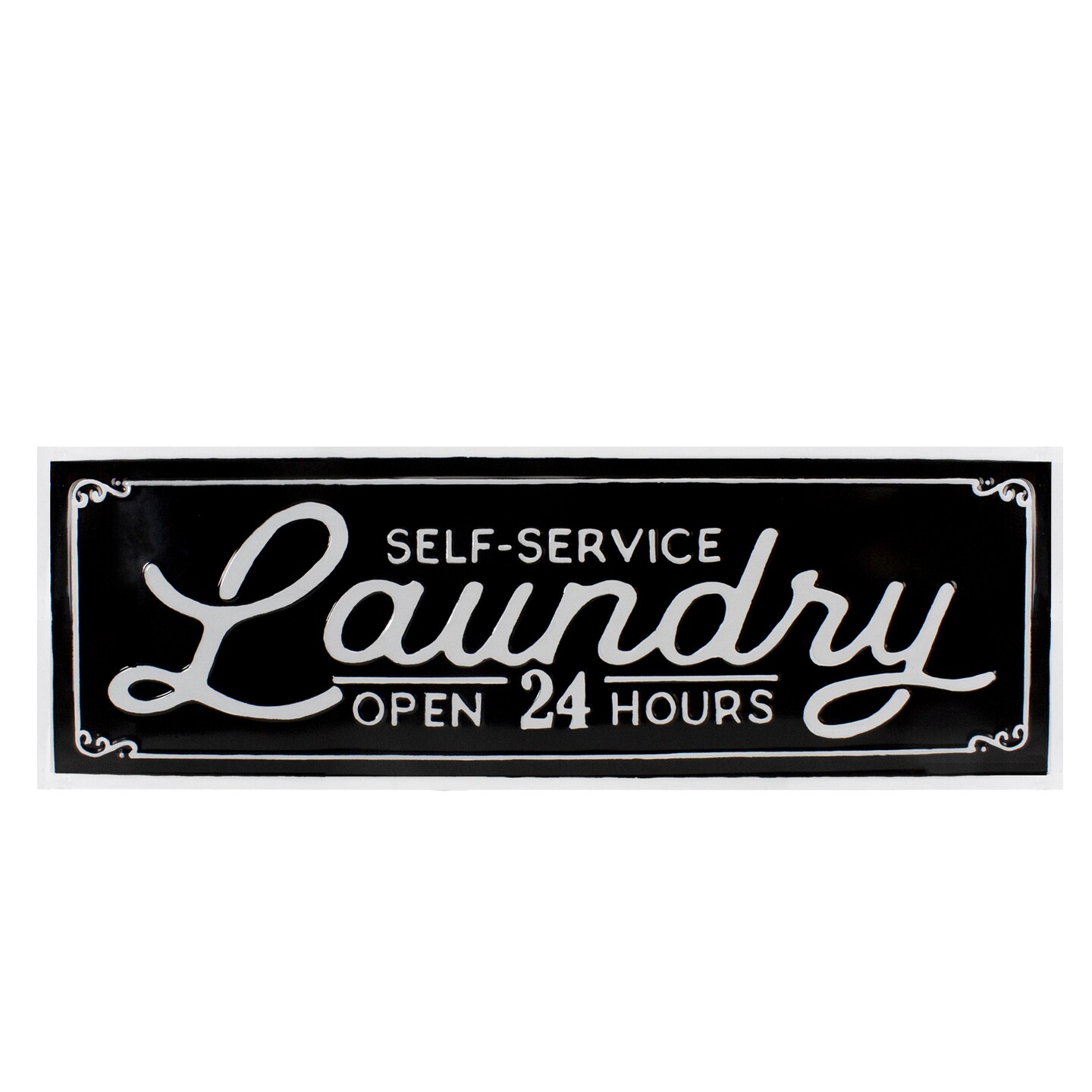 Northlight Metal &#x22;Laundry&#x22; Sign Wall Decor - 36&#x22; - Black and White