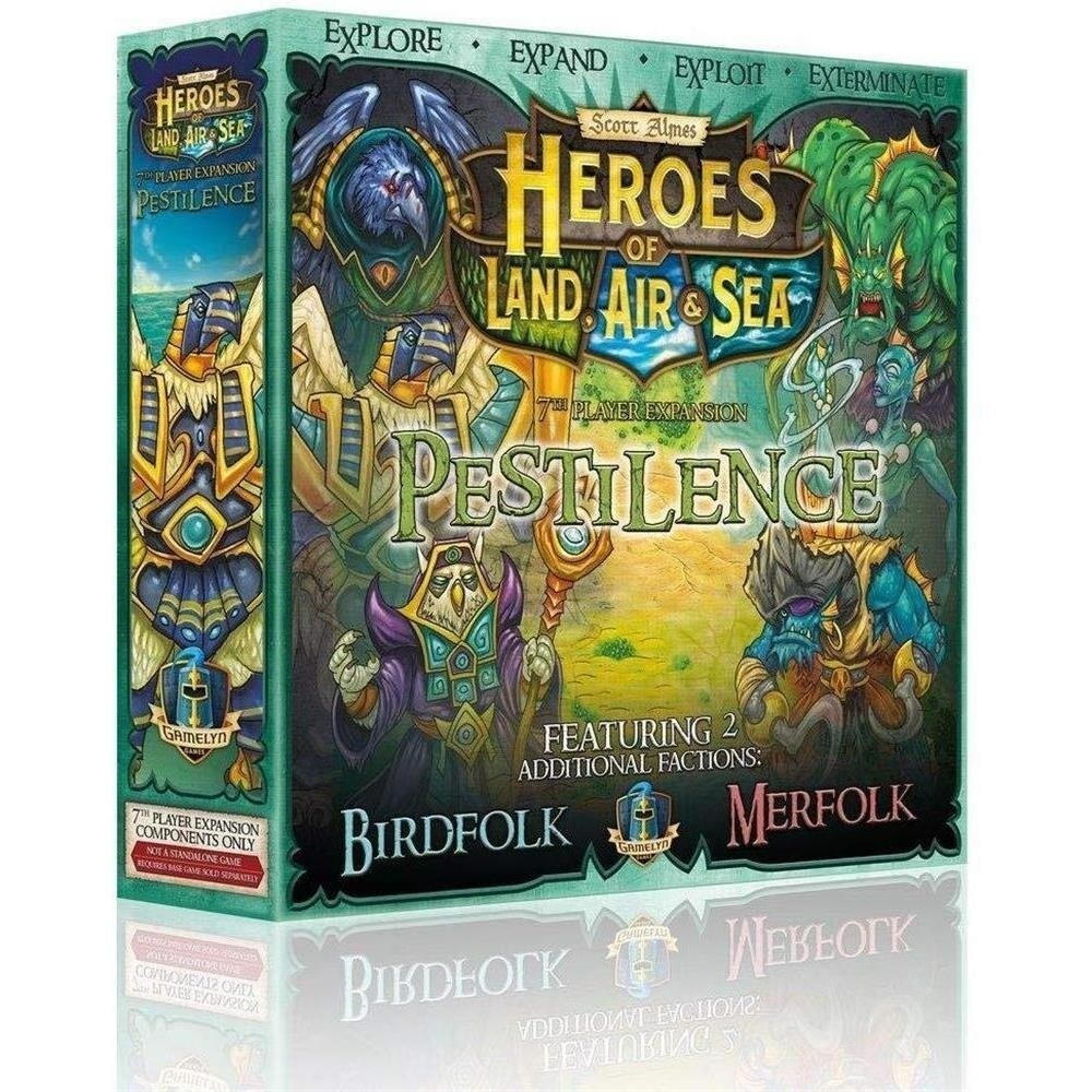 Gamelyn Games Heroes of Land Air and Sea Expansion Pestilence Fantasy 7-Player Board Game