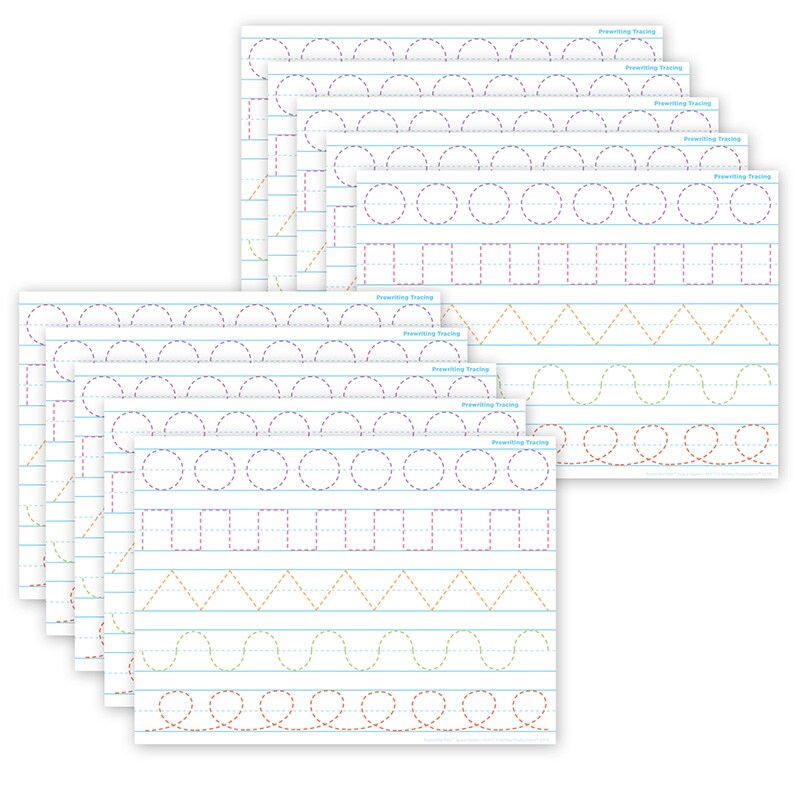 Smart Poly&#xAE; PosterMat Pals&#x2122; Space Savers, 13&#x22; x 9-1/2&#x22;, Prewriting Tracing, Pack of 10