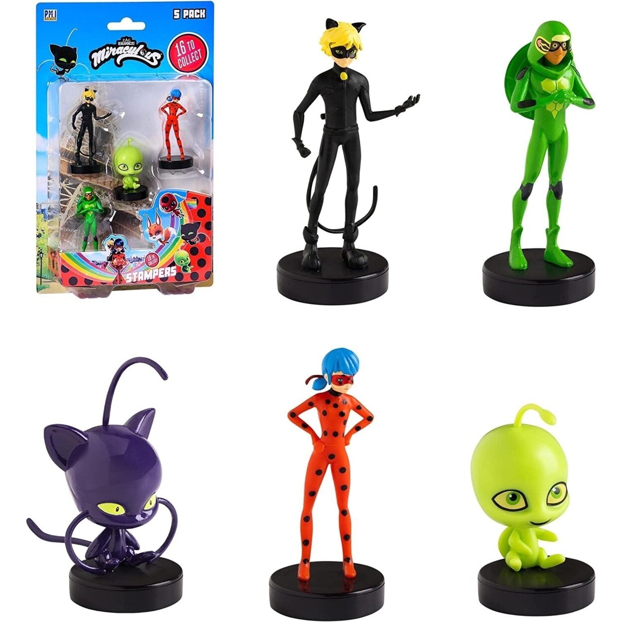 Miraculous Ladybug Cat Noir Stamps Set 5Pk Party Favor Stampers Pmi International