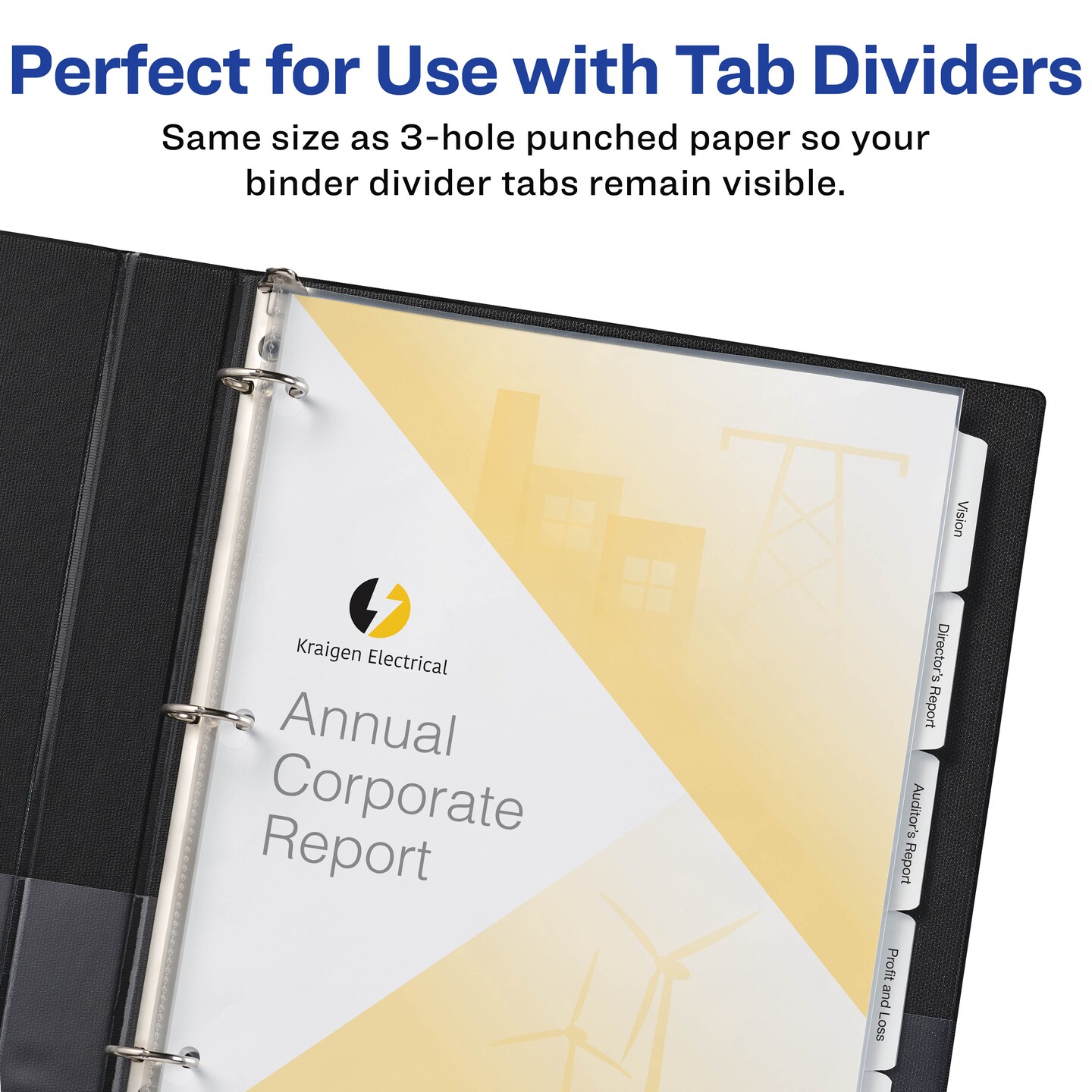 Avery Non-Glare Page-Size Sheet Protectors, Pre-Punched For Use With Tab Dividers, Top Load, 50 Document Protectors (74204)