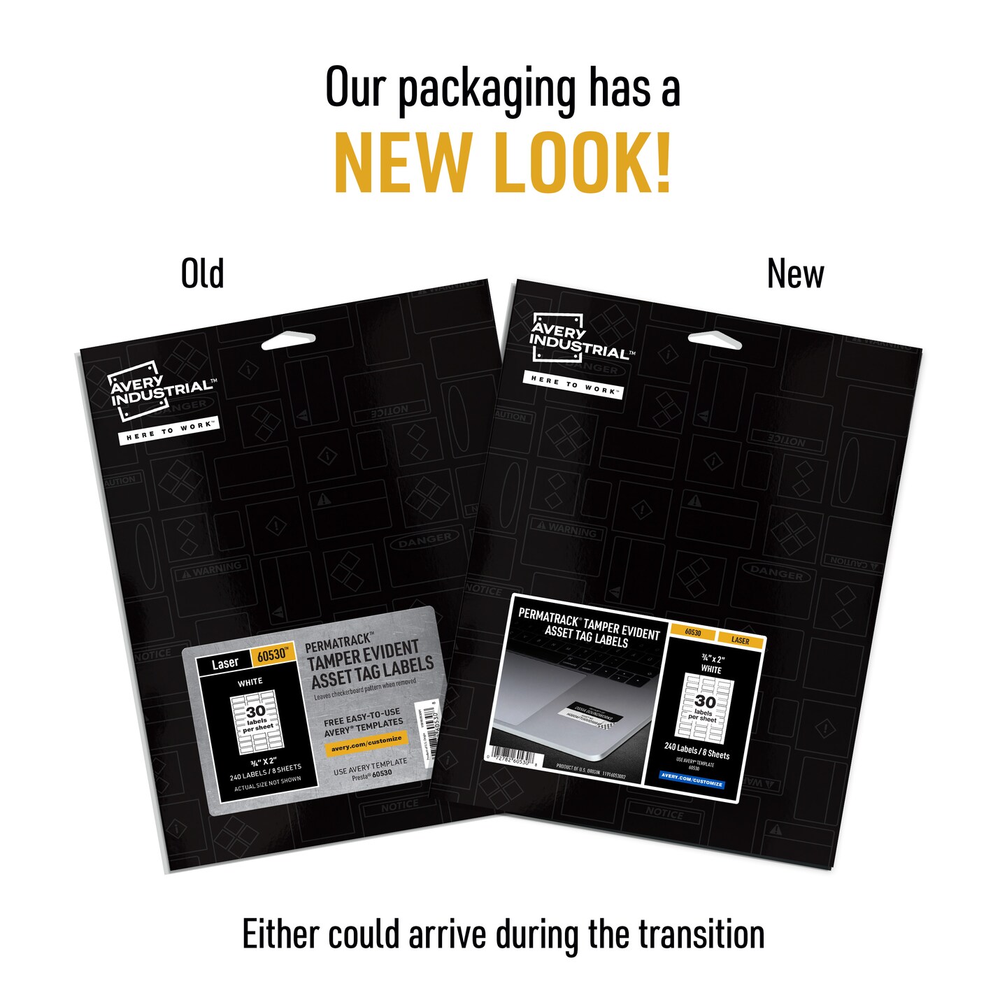 Avery White Asset Tag Labels, 3/4" x 2", Tamper-Evident Laser Printable Tags, 240 Waterproof Labels (60530)