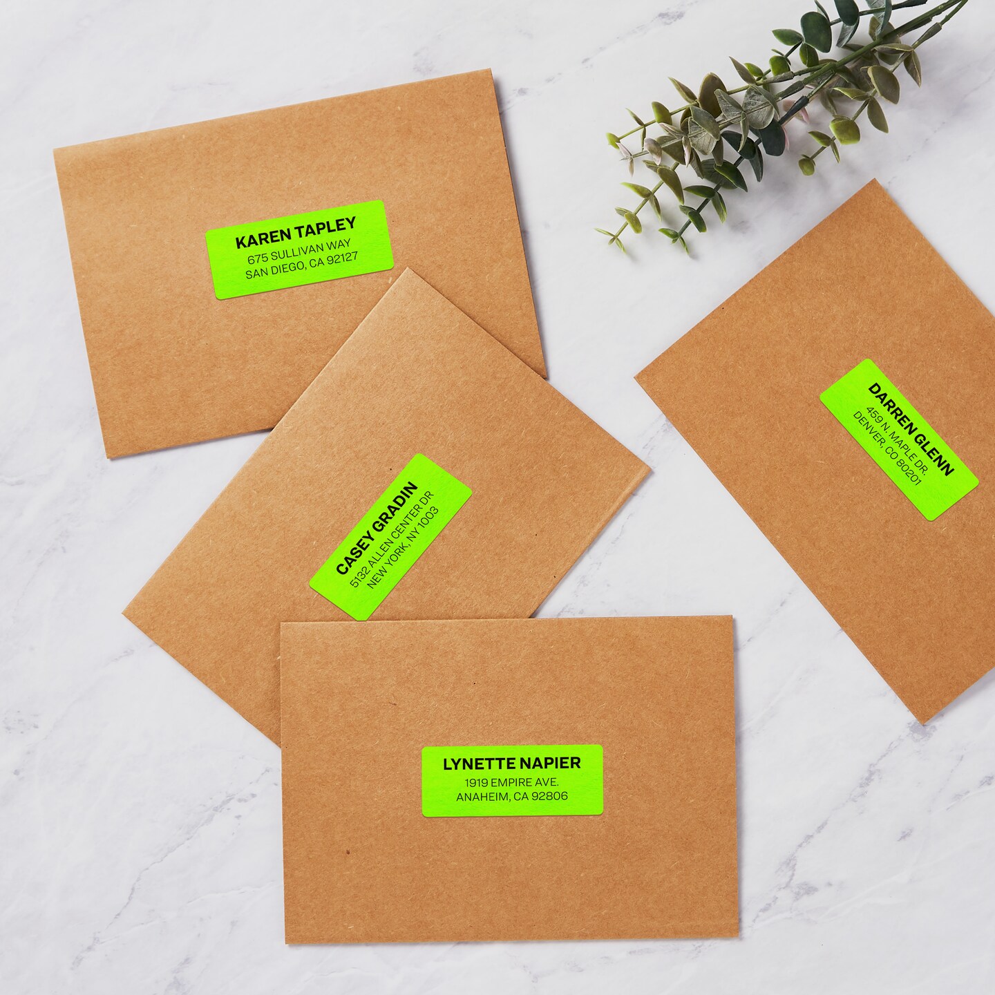 Avery Neon Address Labels with Sure Feed for Laser Printers, 1&#x22; x 2 5/8&#x22;, 750 Green Labels (5971)