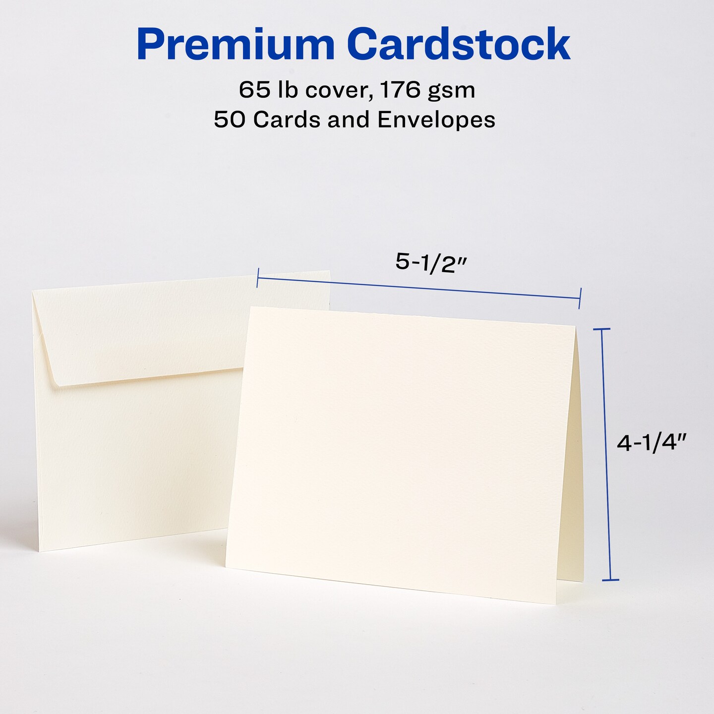 Avery Printable Note Cards, 4.25&#x22; x 5.5&#x22;, Two-Sided Printing, Matte White, 2 Pack, 100 Cards Total (5813)