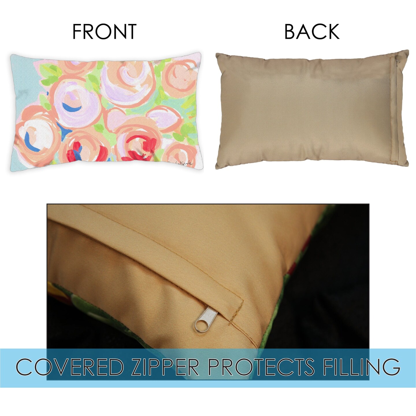 Blooms Decorative Spring Indoor/Outdoor Pillow Cover (set of 2)