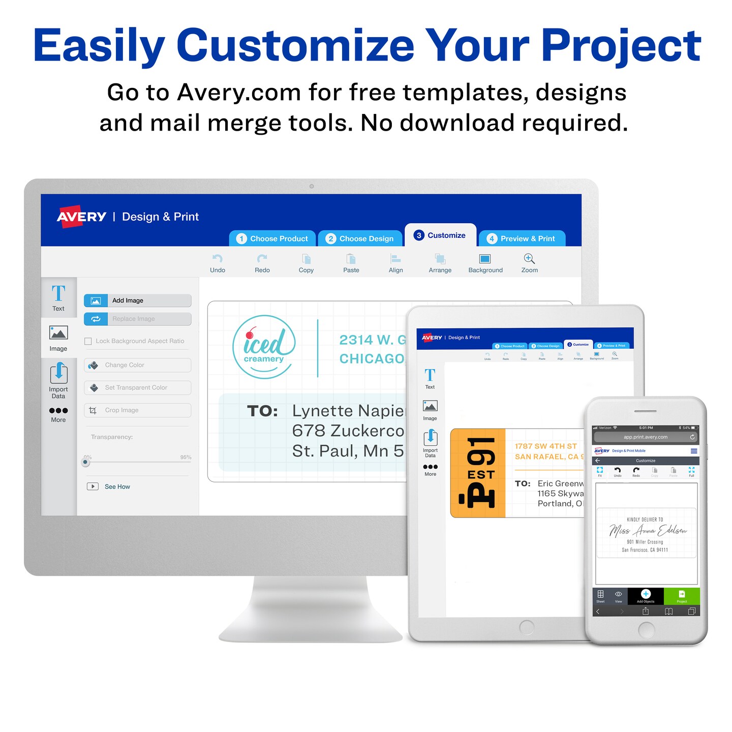 Avery Address Labels for Copiers, 1" x 2-13/16", 2,100 White Labels (5360)