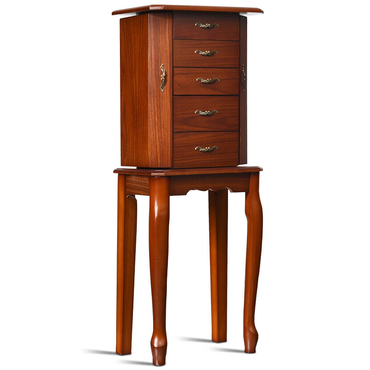 Large Storage Capacity Jewelry Cabinet With 5 Drawers