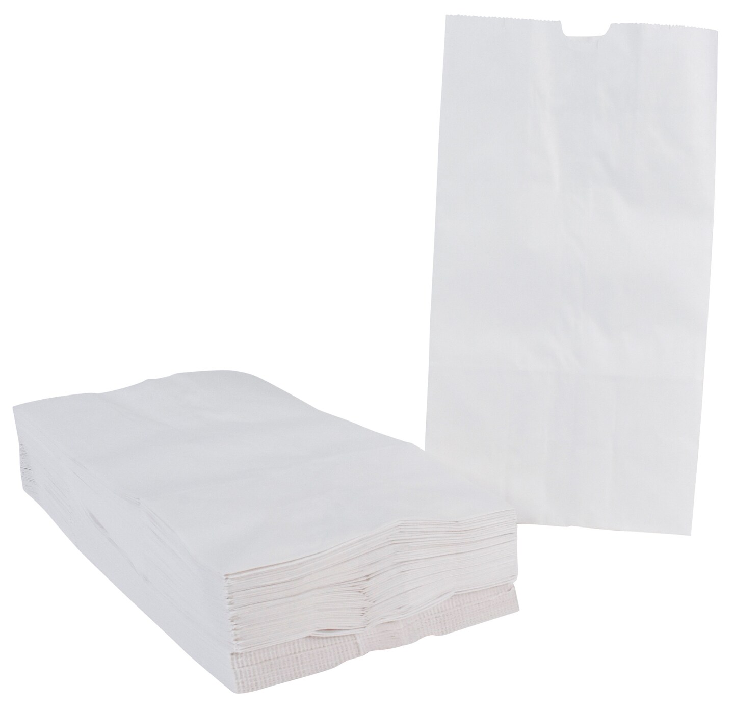 School Smart Paper Bags with Flat Bottom, 6 x 11 Inches, White, Pack of 100