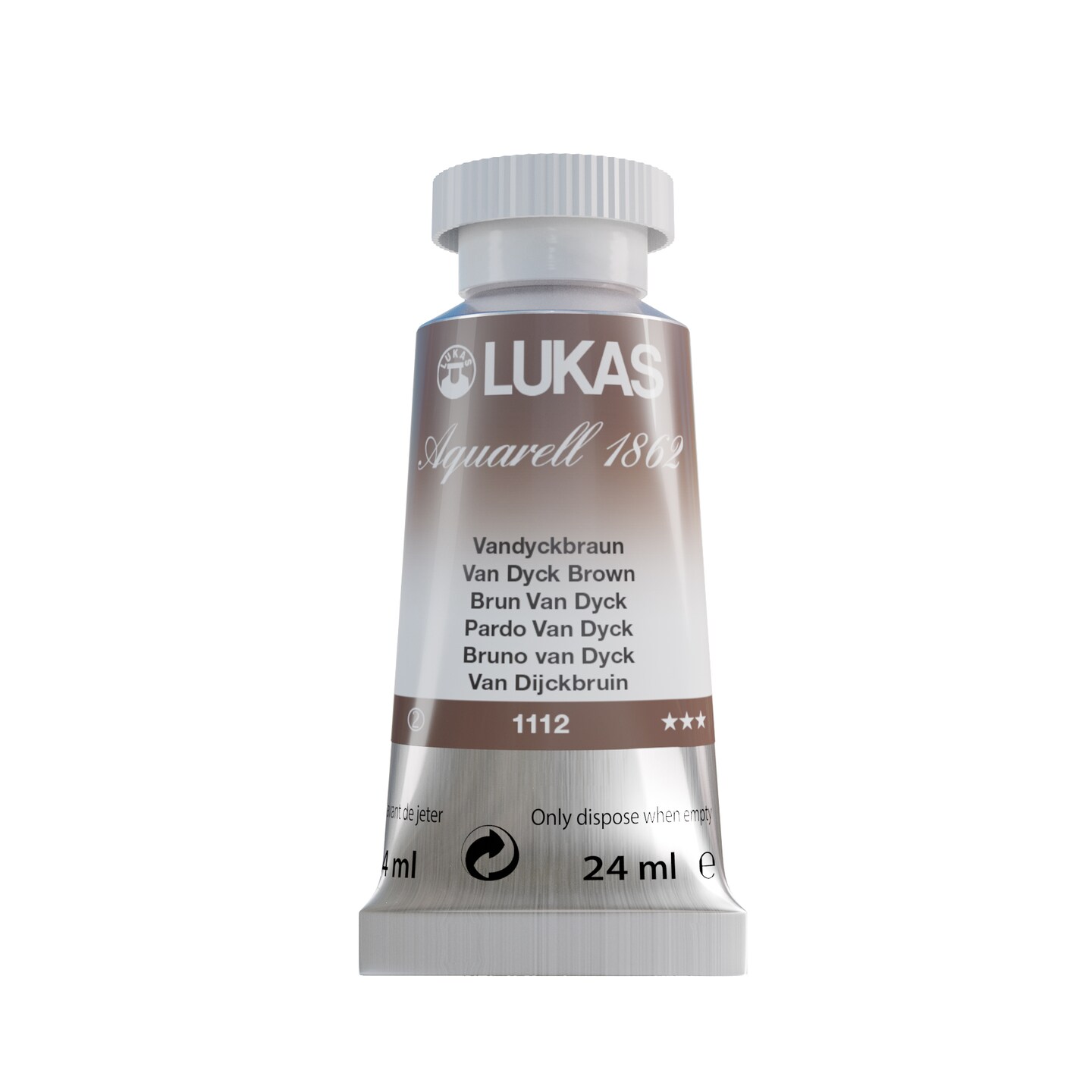 LUKAS 1862 Aquarell Artists&#x27; Watercolor Tubes, 24ml - Vibrant Professional Grade Watercolor Paint - Easy-to-Wet, Intense Color, Long-lasting - Ideal for Professional Watercolorists