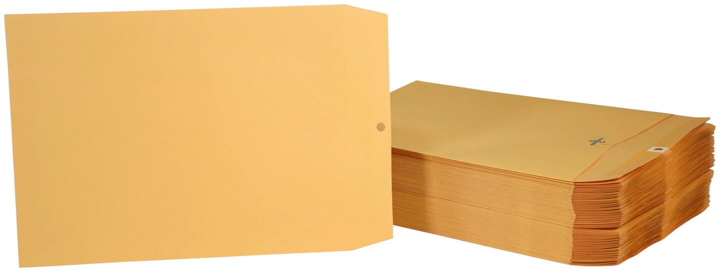 School Smart Kraft Envelopes with Clasp, 9-1/2 x 12-1/2 Inches, Pack of 100