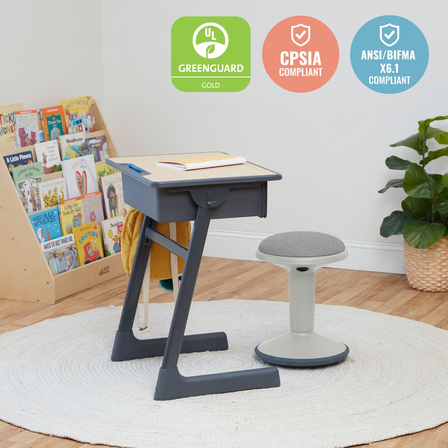 Sitwell Wobble Stool with Cushion, Adjustable Height, Active Seating