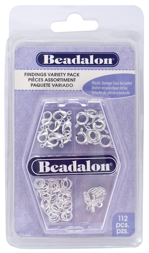 Beadalon Jewelry Findings Variety Pack, Silver-Plated