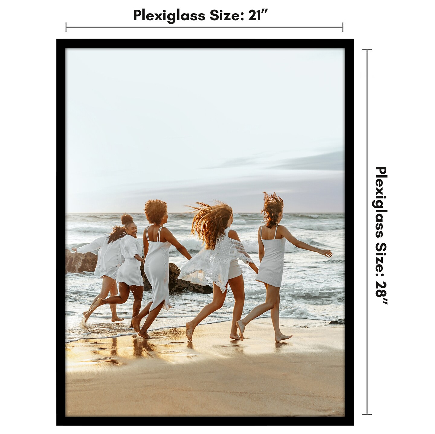 Americanflat Poster Frame - Perfect Frame for Photos and Artwork - Large Picture Frame - Polished Plexiglass - Hanging Hardware with Horizontal and Vertical Display