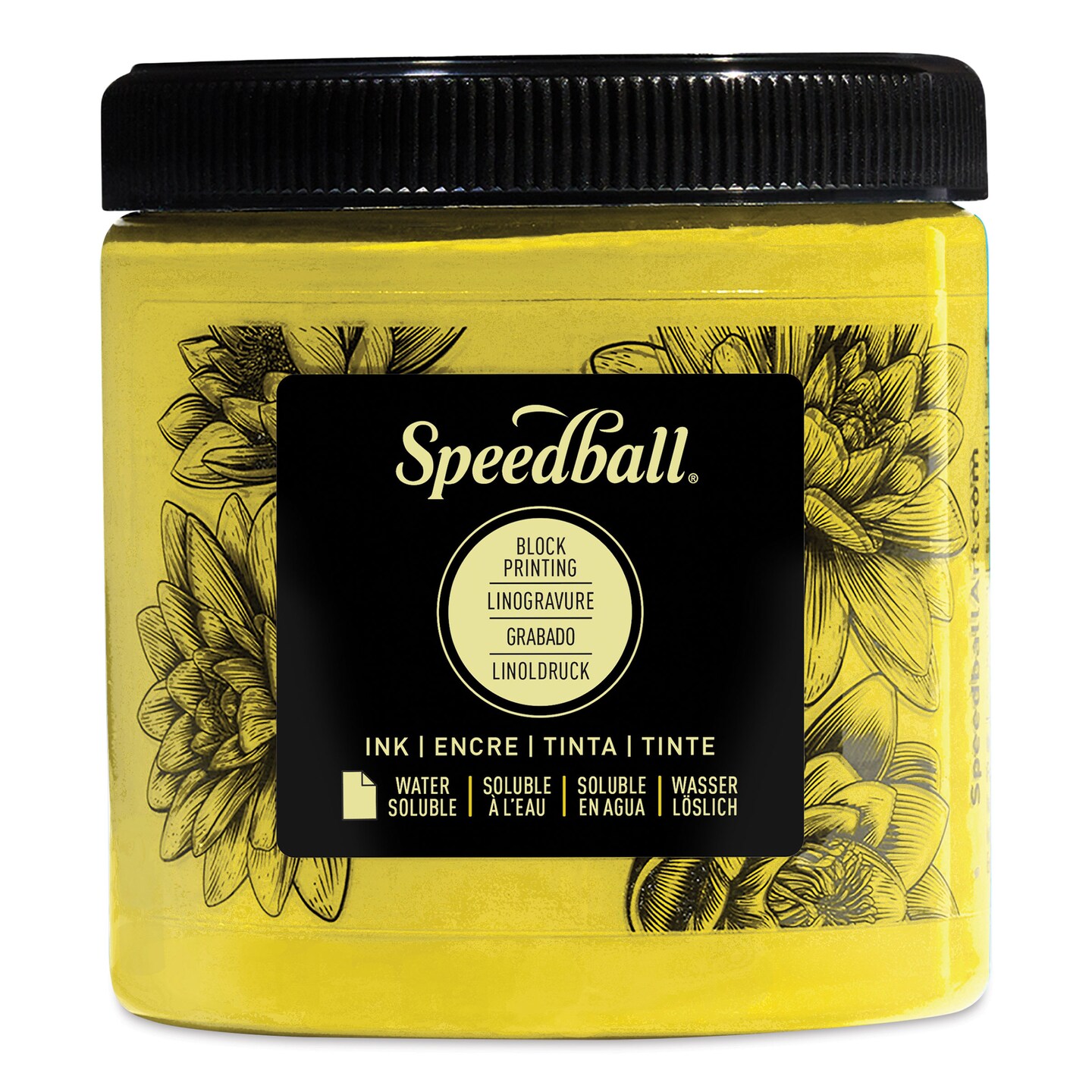 Speedball Water-Soluble Block Printing Ink - Yellow, 8 oz