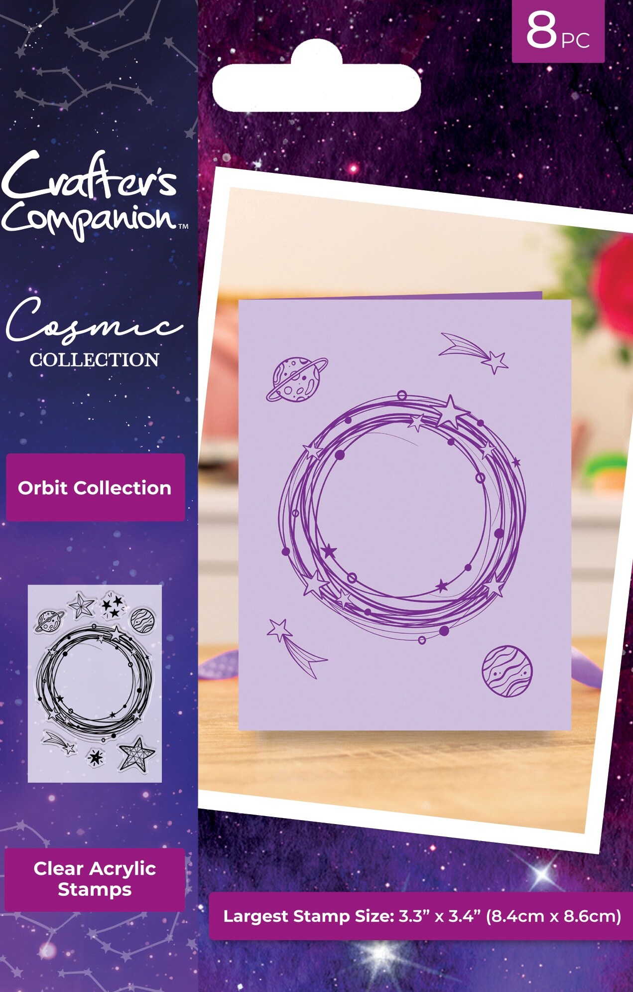 Crafter's Companion Cosmic Clear Acrylic Stamps-Orbit Collection