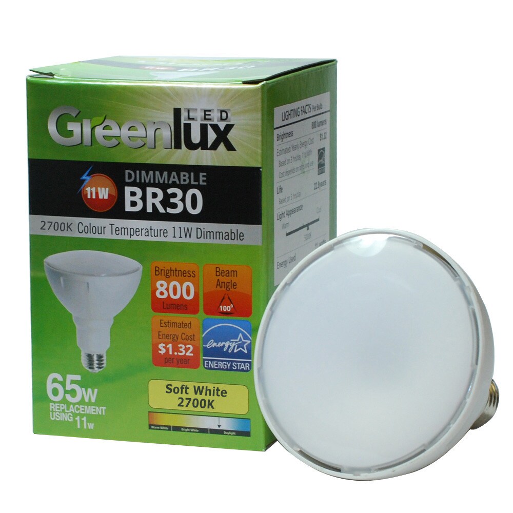 High Quality LED 11w Dimmable BR30 Soft White Light Bulb - 65w Equiv.